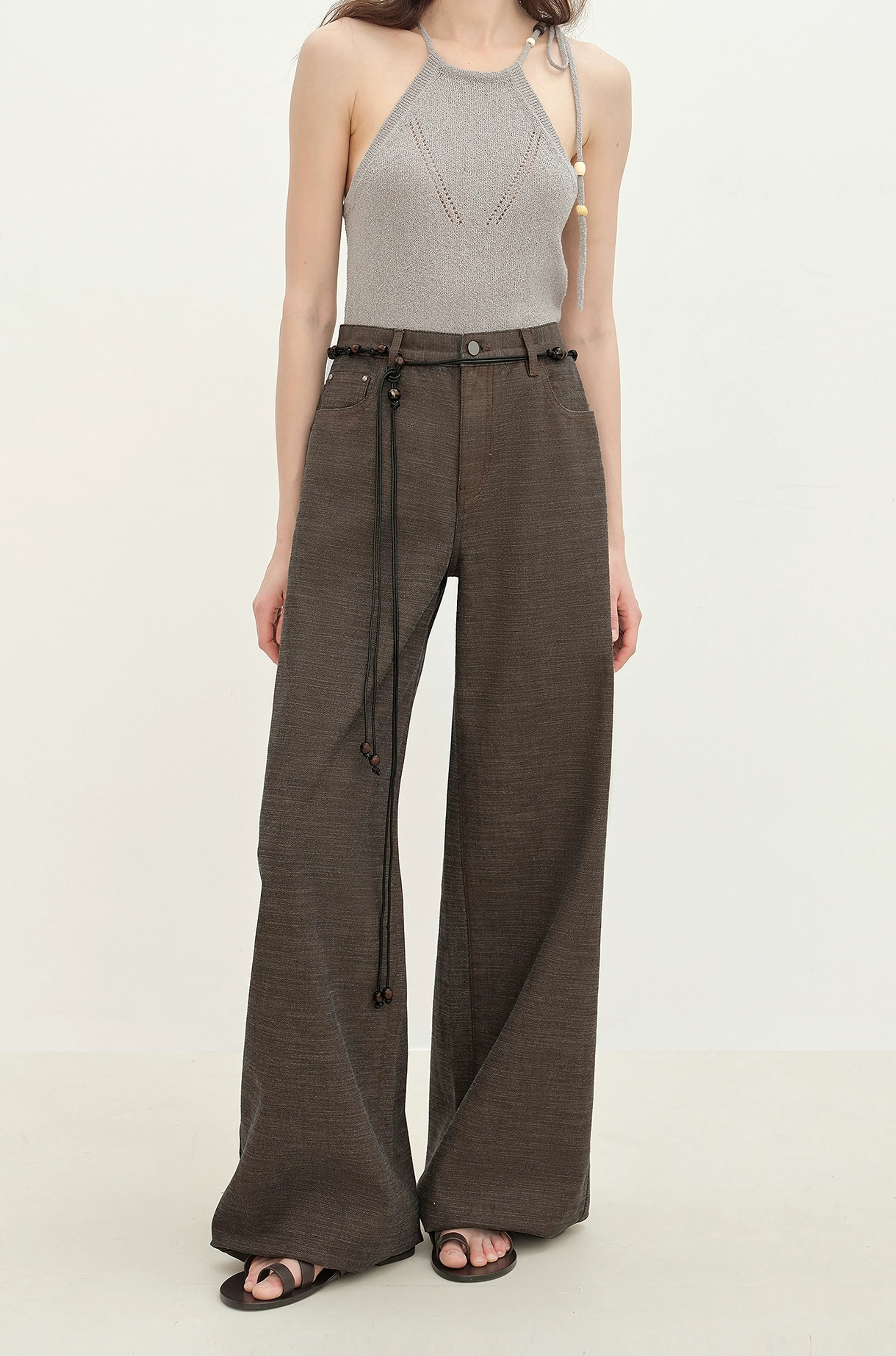 Low-Rise Wide-Leg Washed Jeans - Image 2