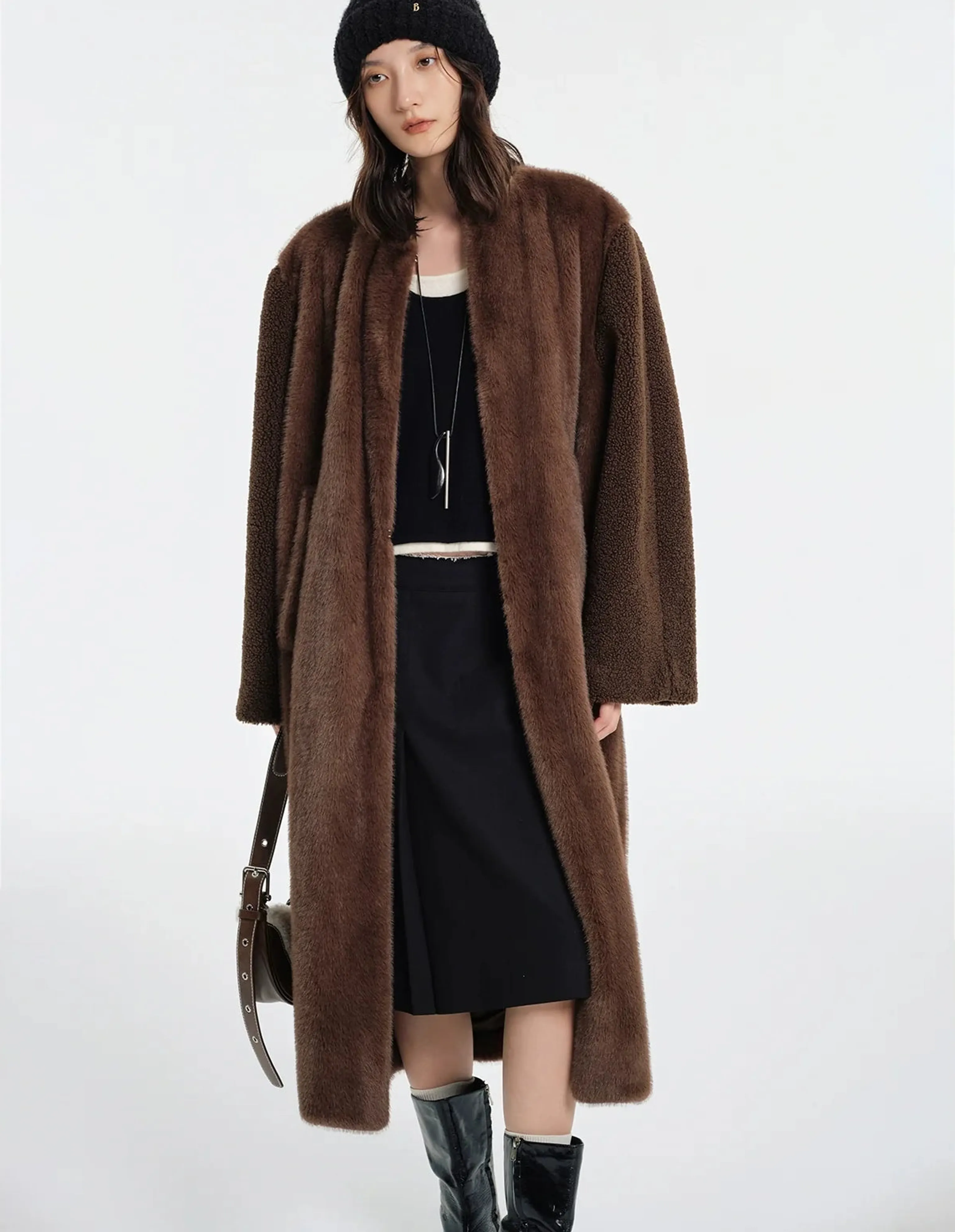 Luxurious Faux Fur Long Coat - Image 2