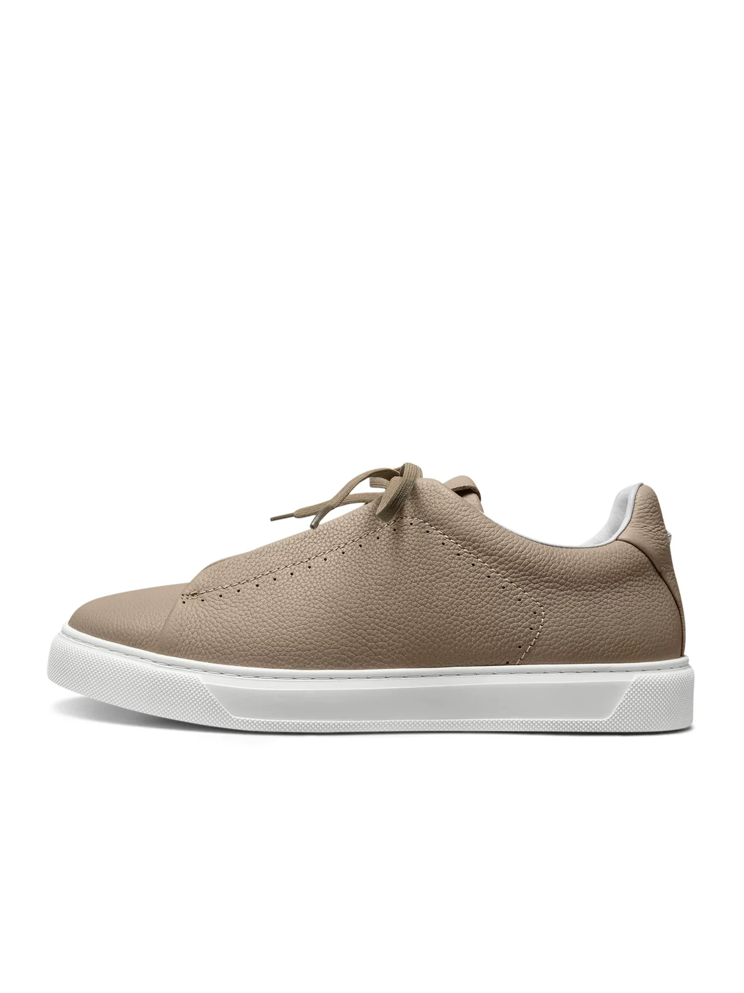 Lychee-Grain Calf Leather Low-Top Sneaker