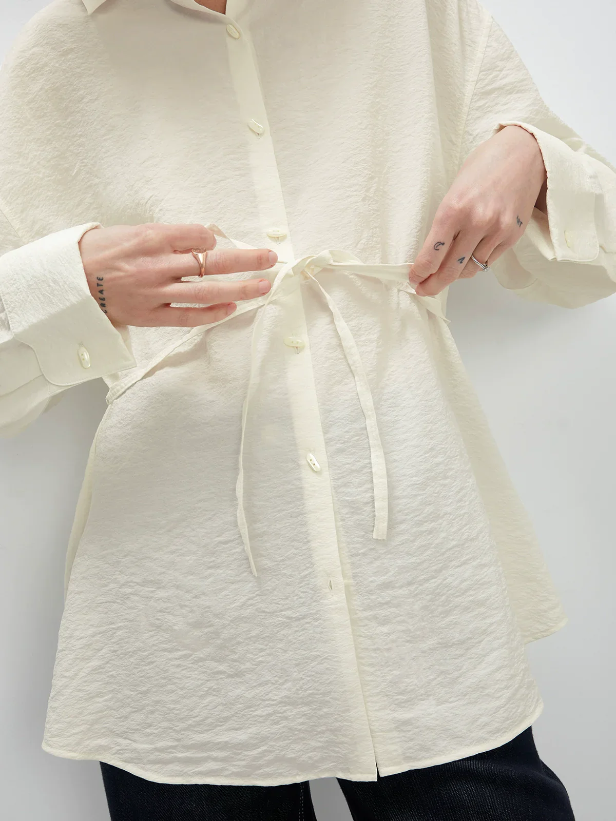 Lydia Pleated Silk Shirt - Image 2