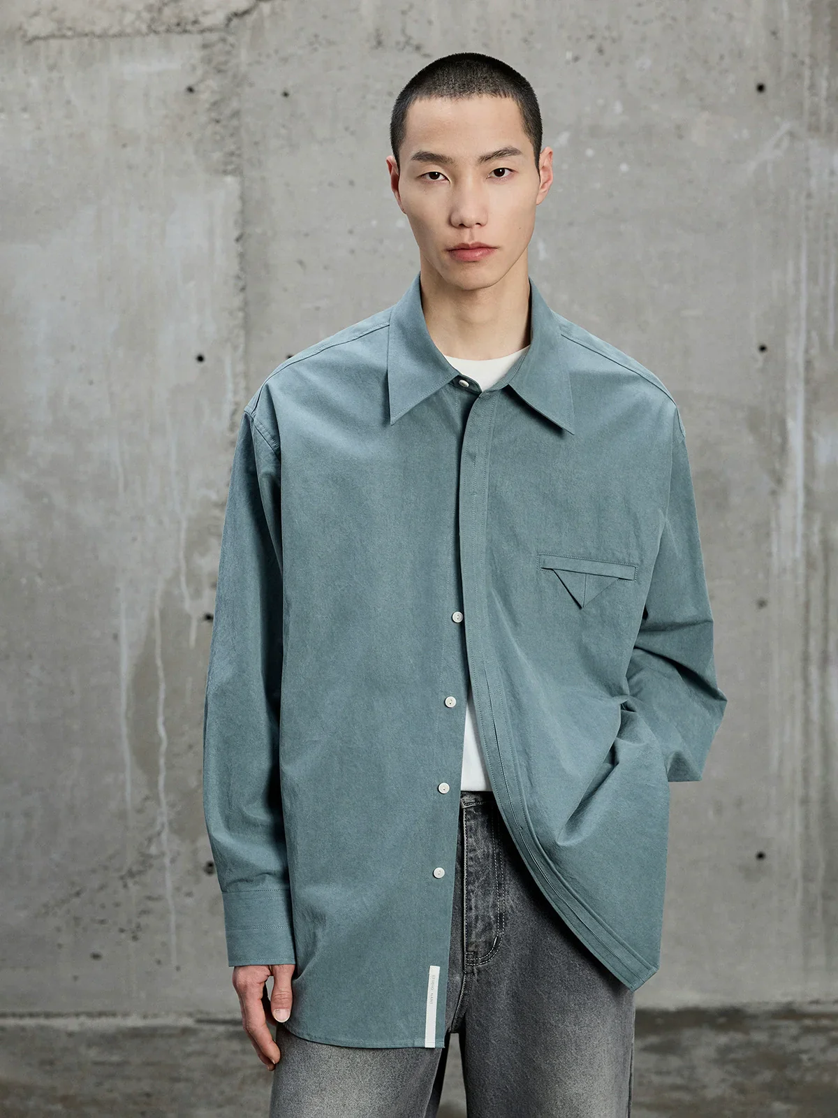 Lyocell-Cotton Hidden Placket Shirt