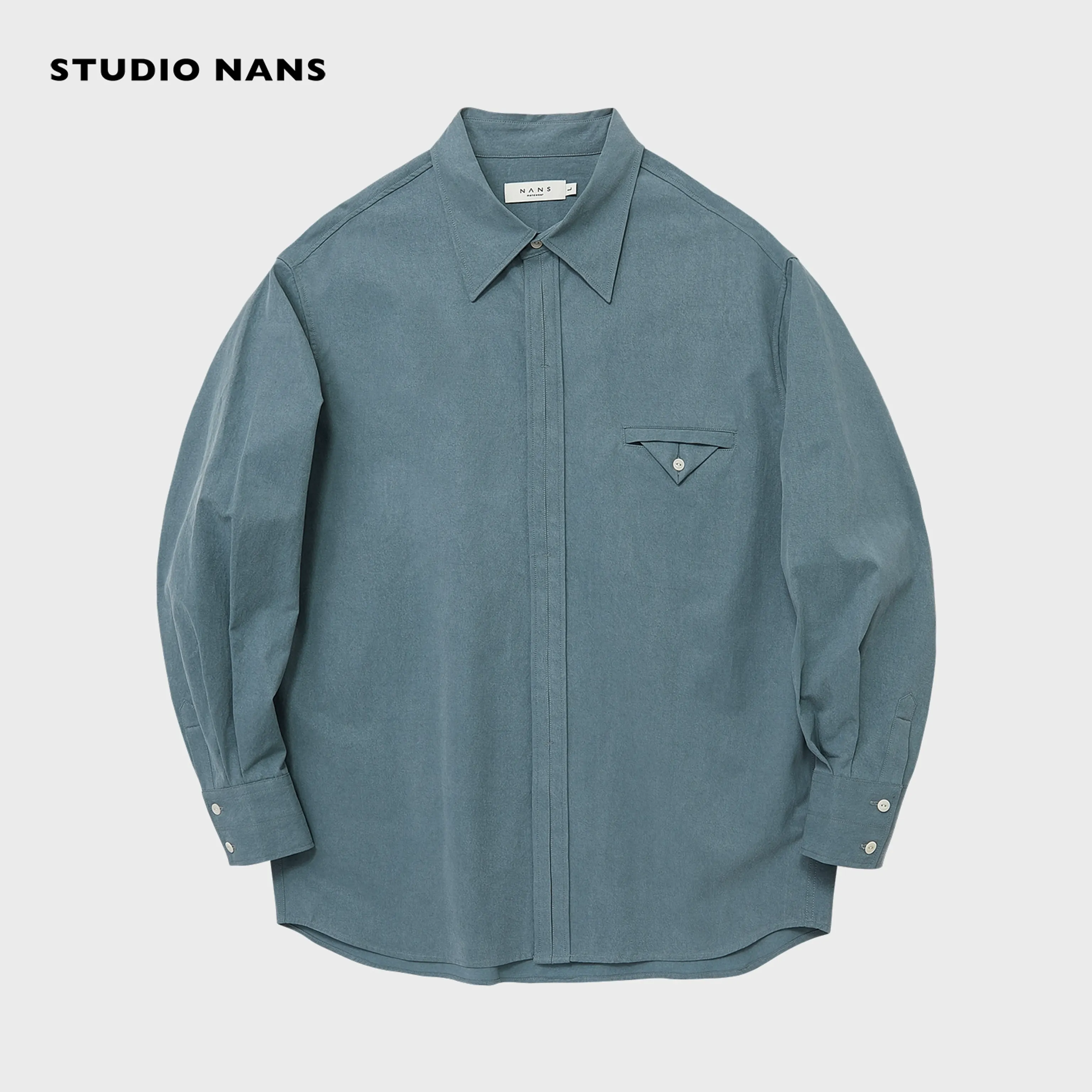 Lyocell-Cotton Hidden Placket Shirt - Image 8