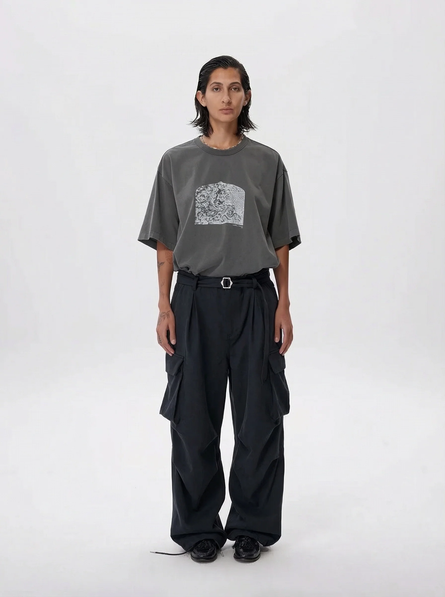 Lyocell-Cotton Wide-Leg Cargo Trousers - Image 6