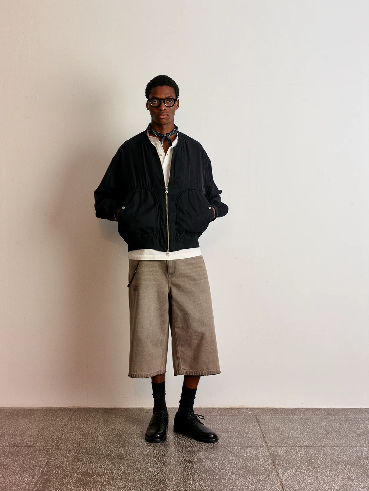 Lyocell Drape Baseball-Collar Bomber - Image 3