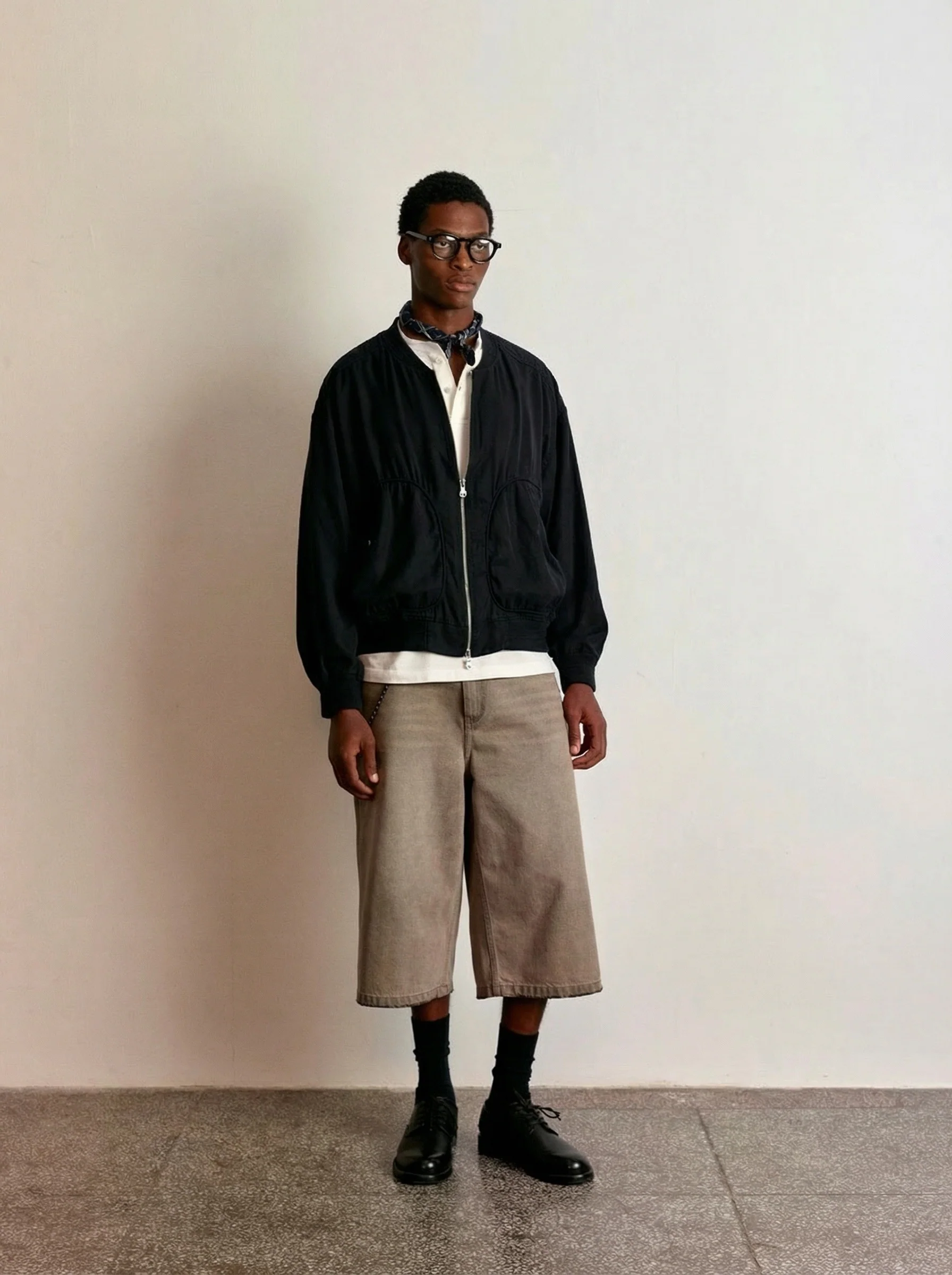 Lyocell Drape Baseball-Collar Bomber - Image 5