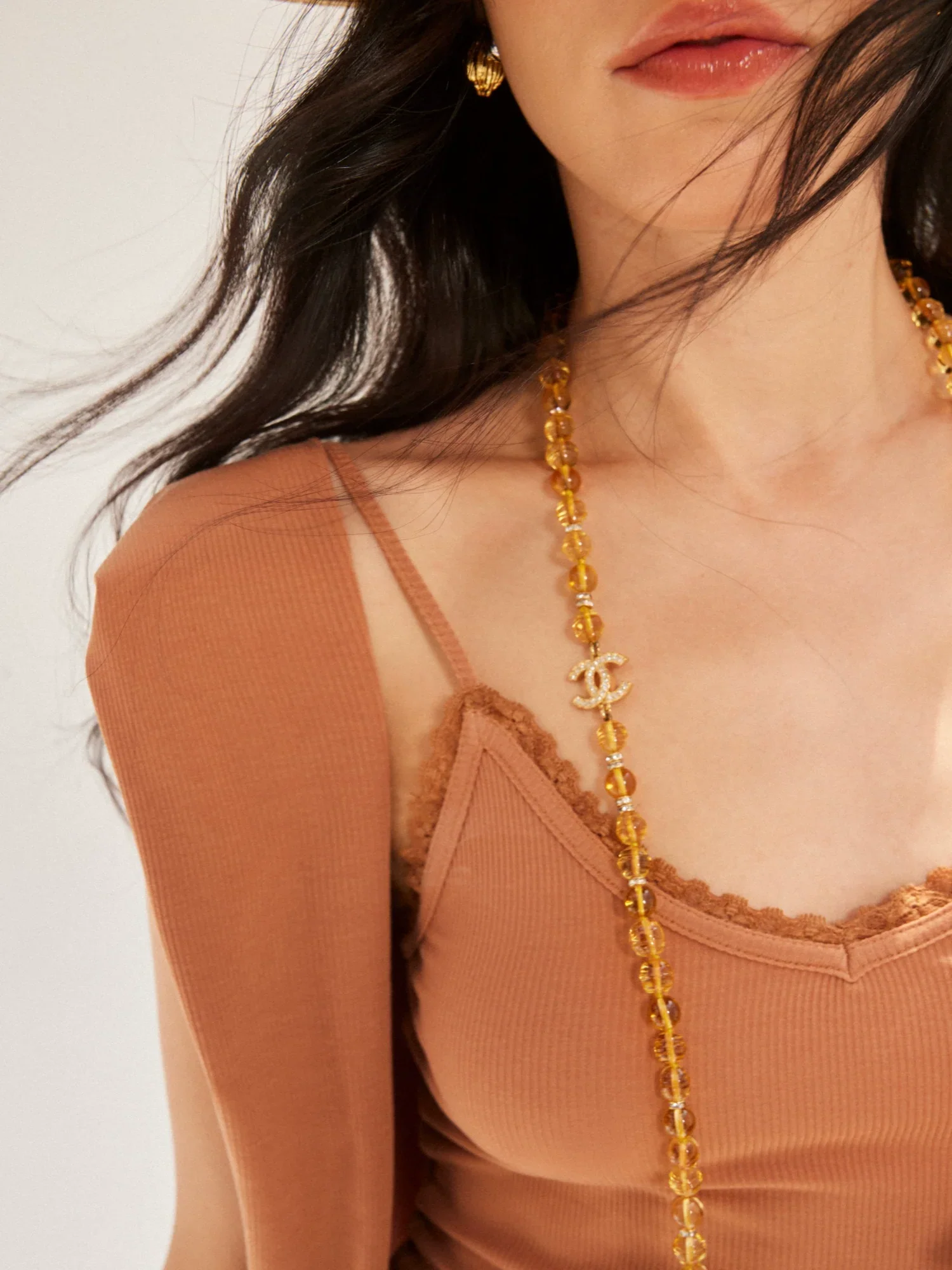 Lyocell Lace-trim Camisole & Cardigan - Image 5