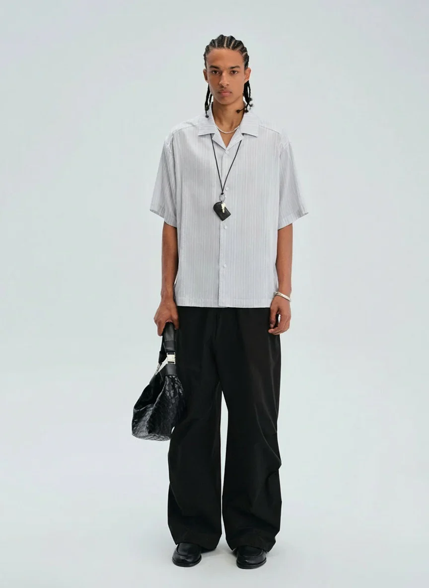 Lyocell Pinstripe Camp-Collar Shirt - Image 3