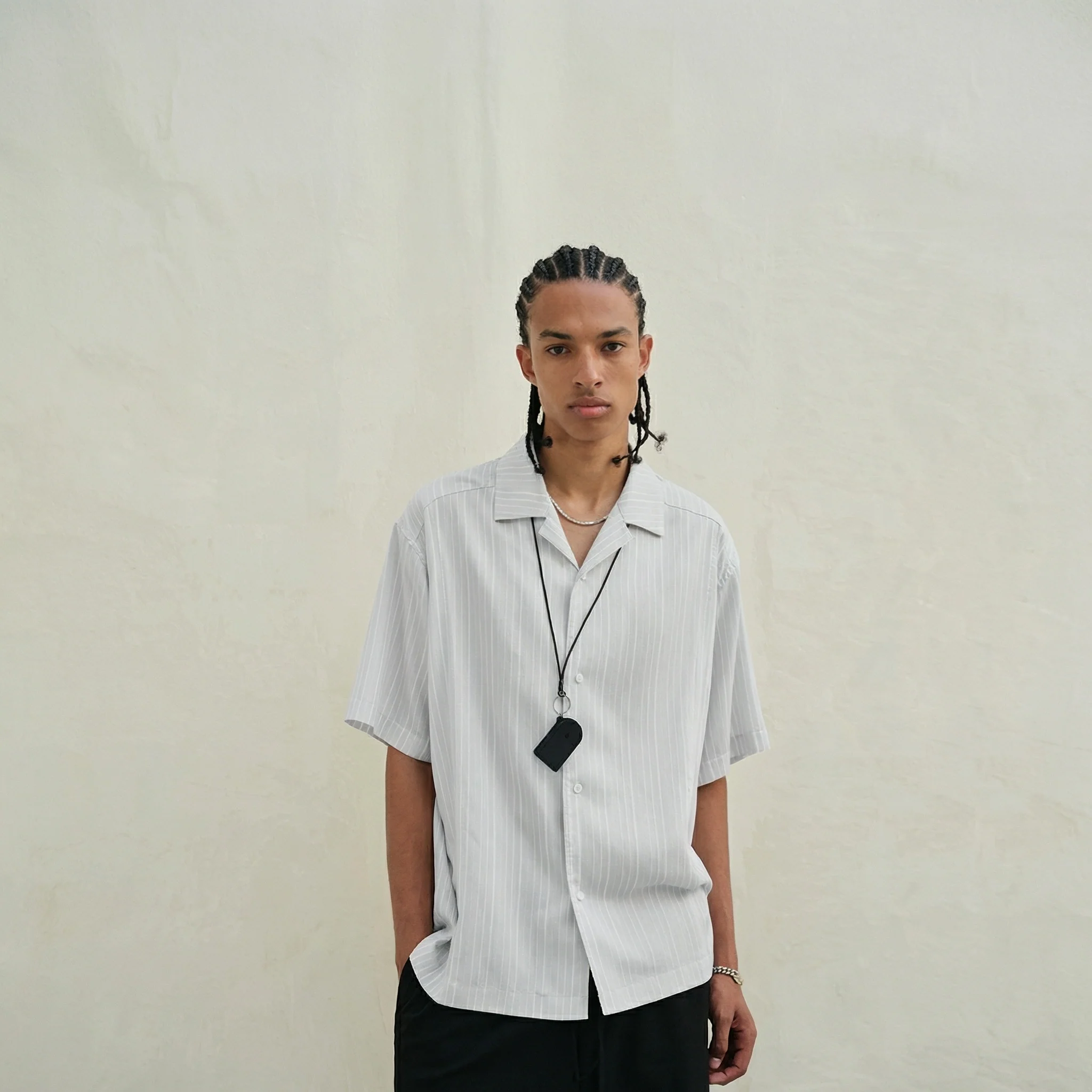 Lyocell Pinstripe Camp-Collar Shirt - Image 4