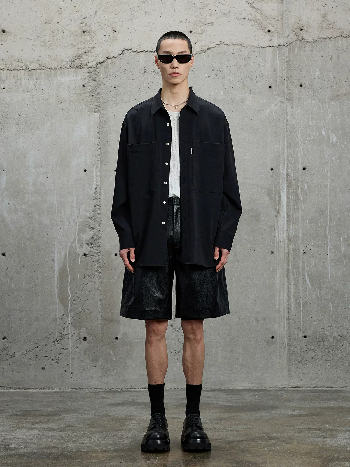 Lyocell Wool Blend Patch Pocket Shirt