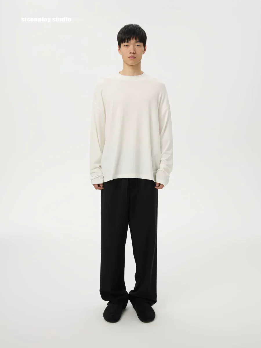Lyocell Wool Relaxed Long-Sleeve Top - Image 2