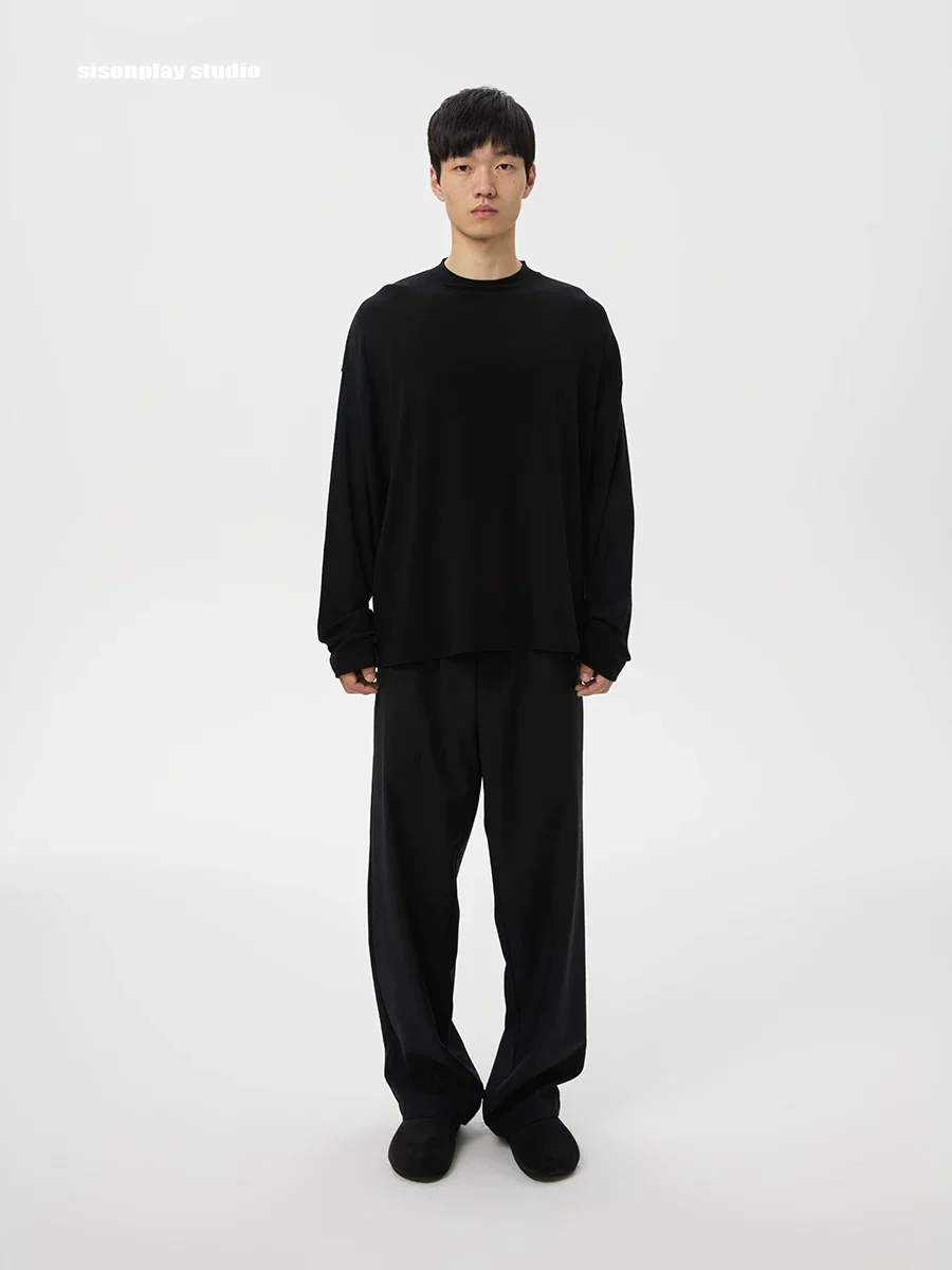 Lyocell Wool Relaxed Long-Sleeve Top - Image 3