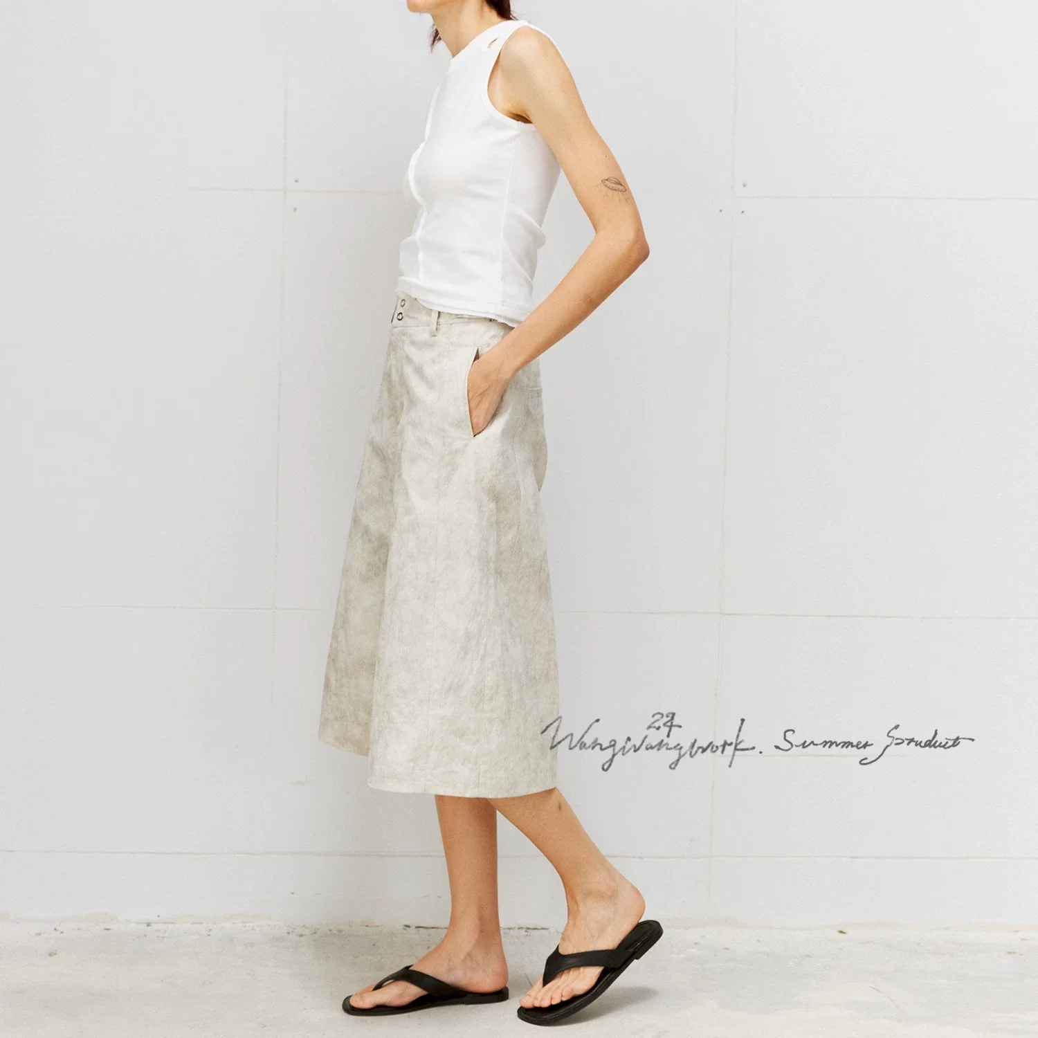Marbled Cotton-Nylon Culottes - Image 5