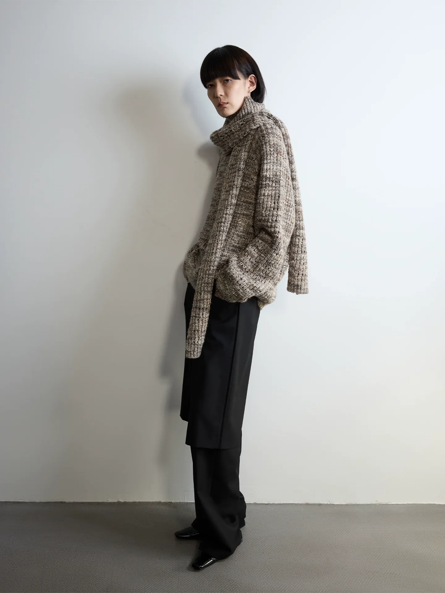 Marled Wool-Blend Scarf & Neck Warmer - Image 2