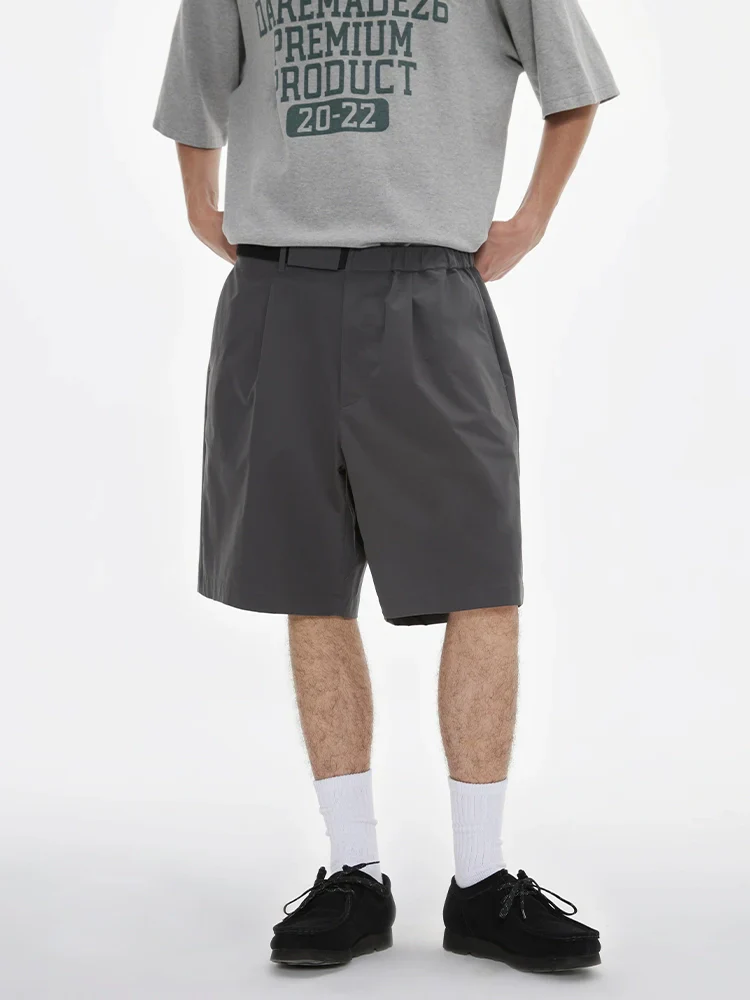 Matte 4-Way Stretch Single-Pleat Shorts
