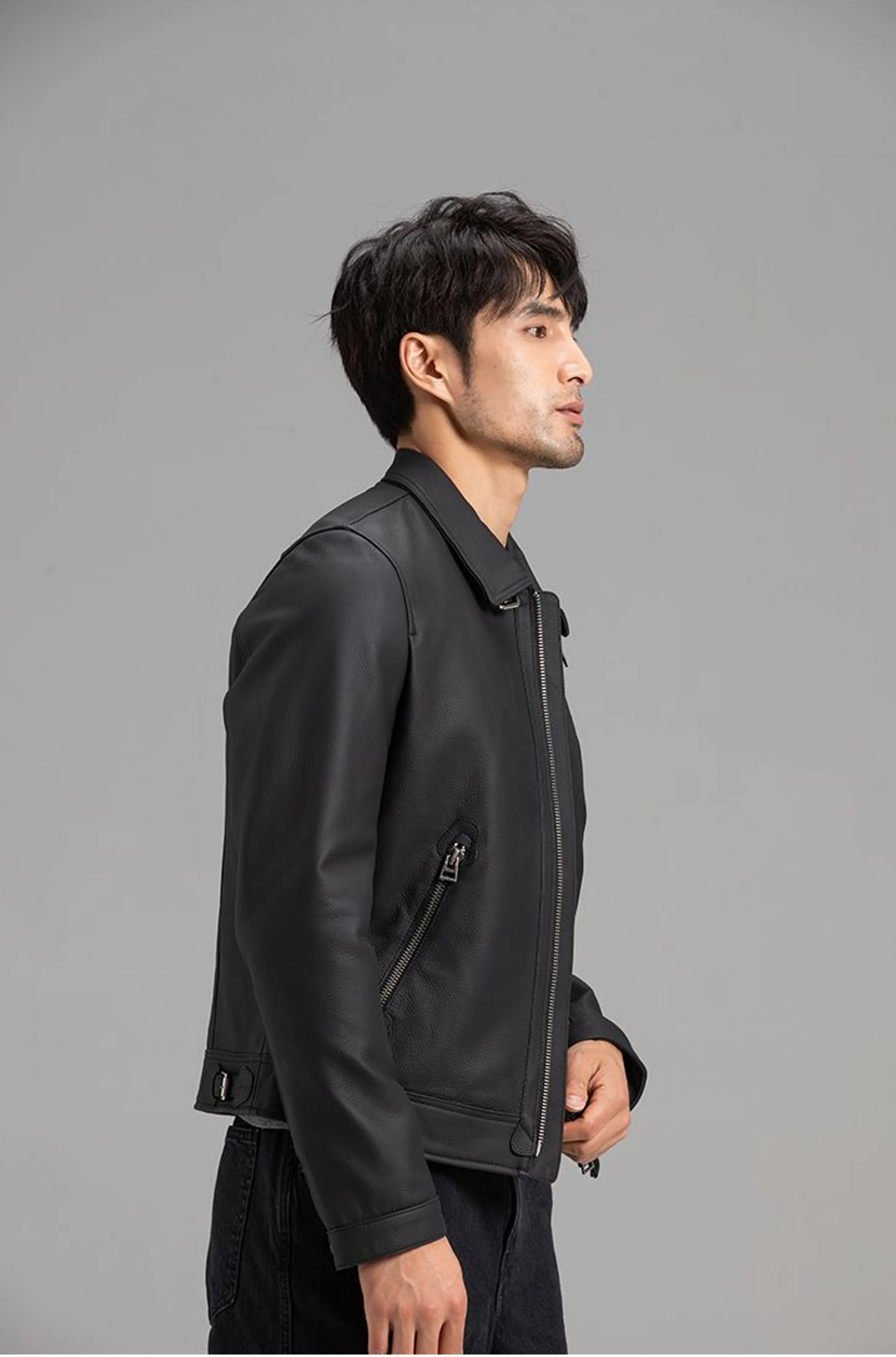 Matte Cowhide Zip Jacket - Image 5