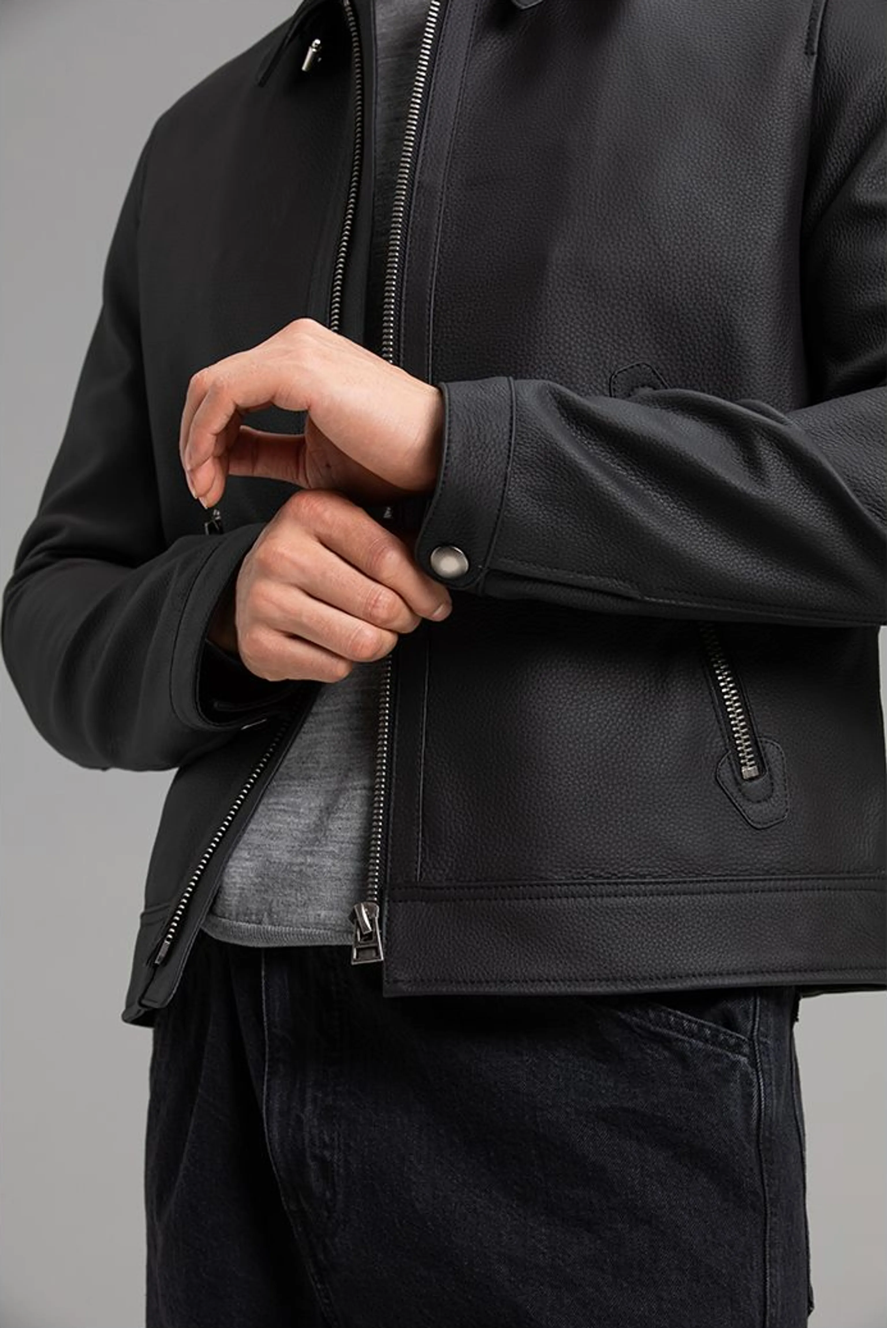 Matte Cowhide Zip Jacket - Image 6