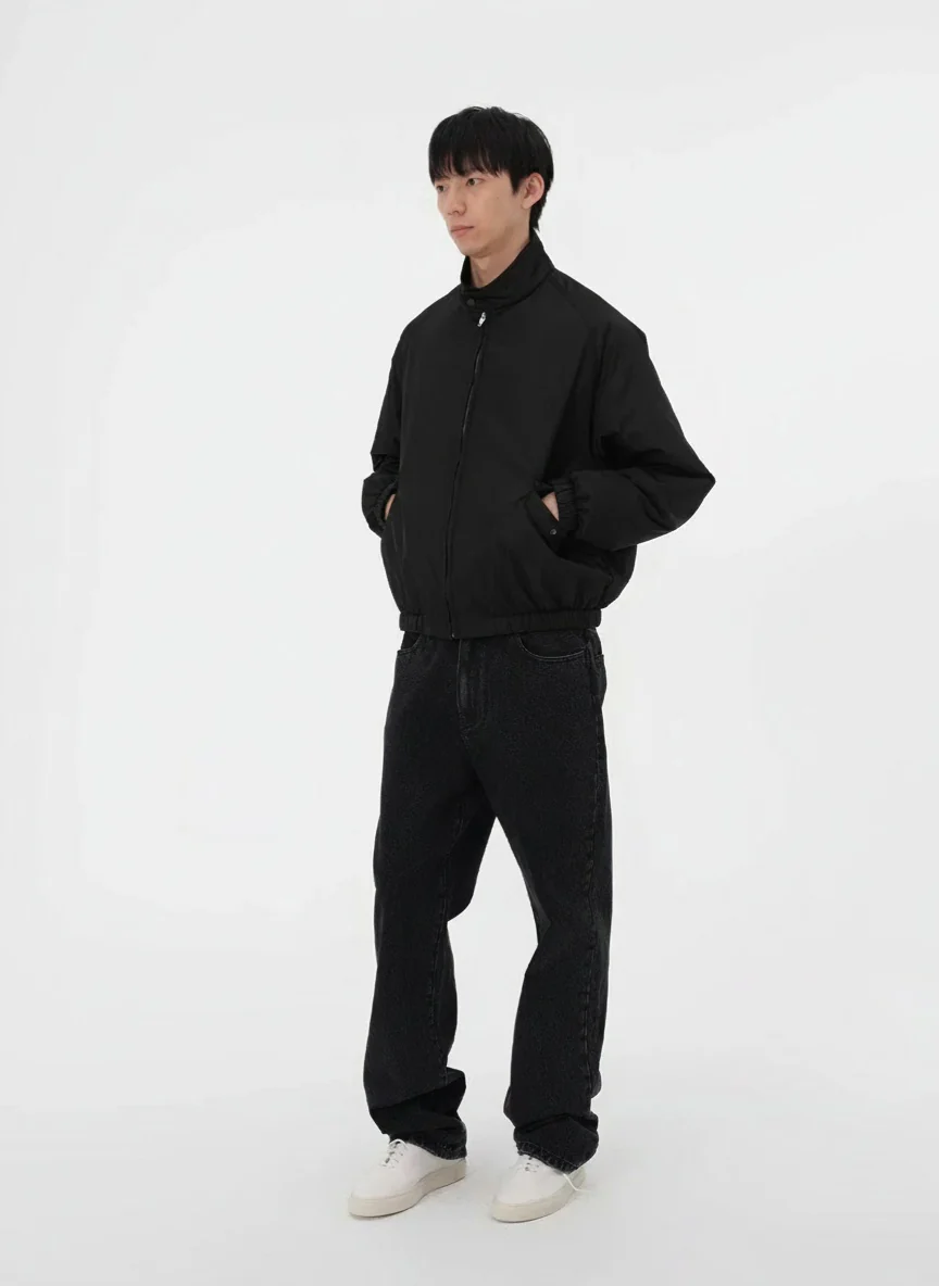 Matte Nylon Stand Collar Jacket - Image 6