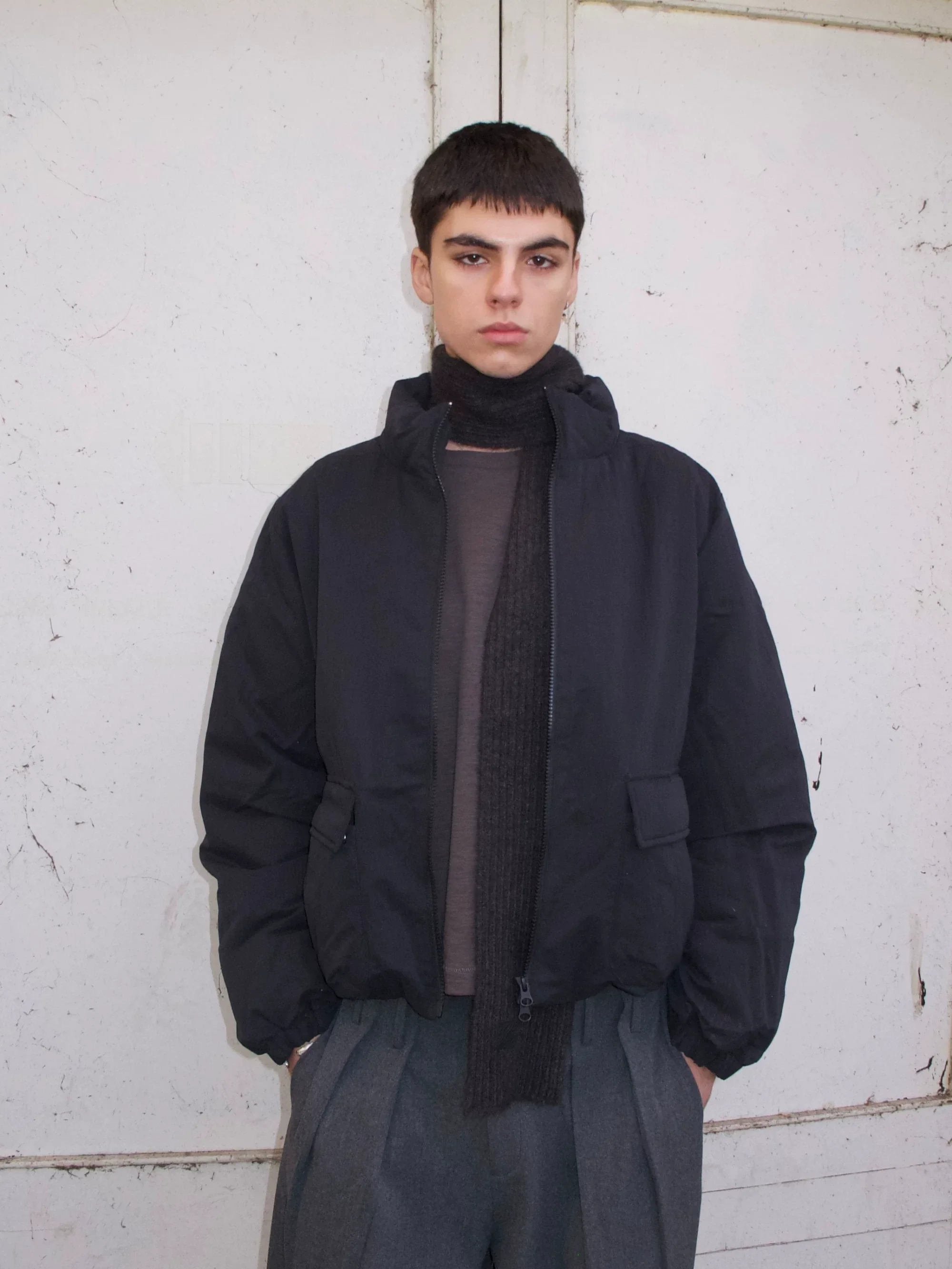 Matte Stand-Collar Down Bomber - Image 3