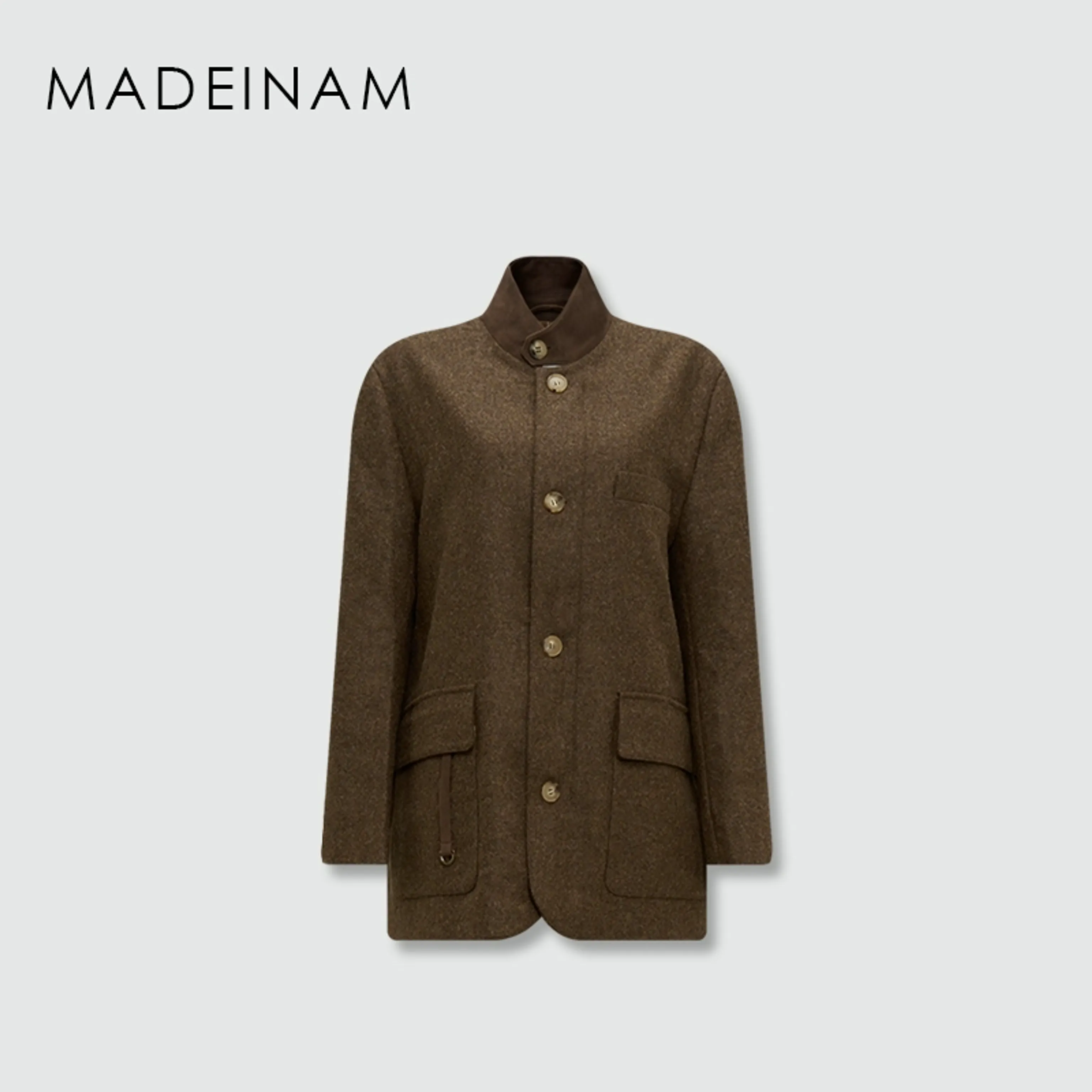 Melton Wool Stand-Collar Jacket - Image 7