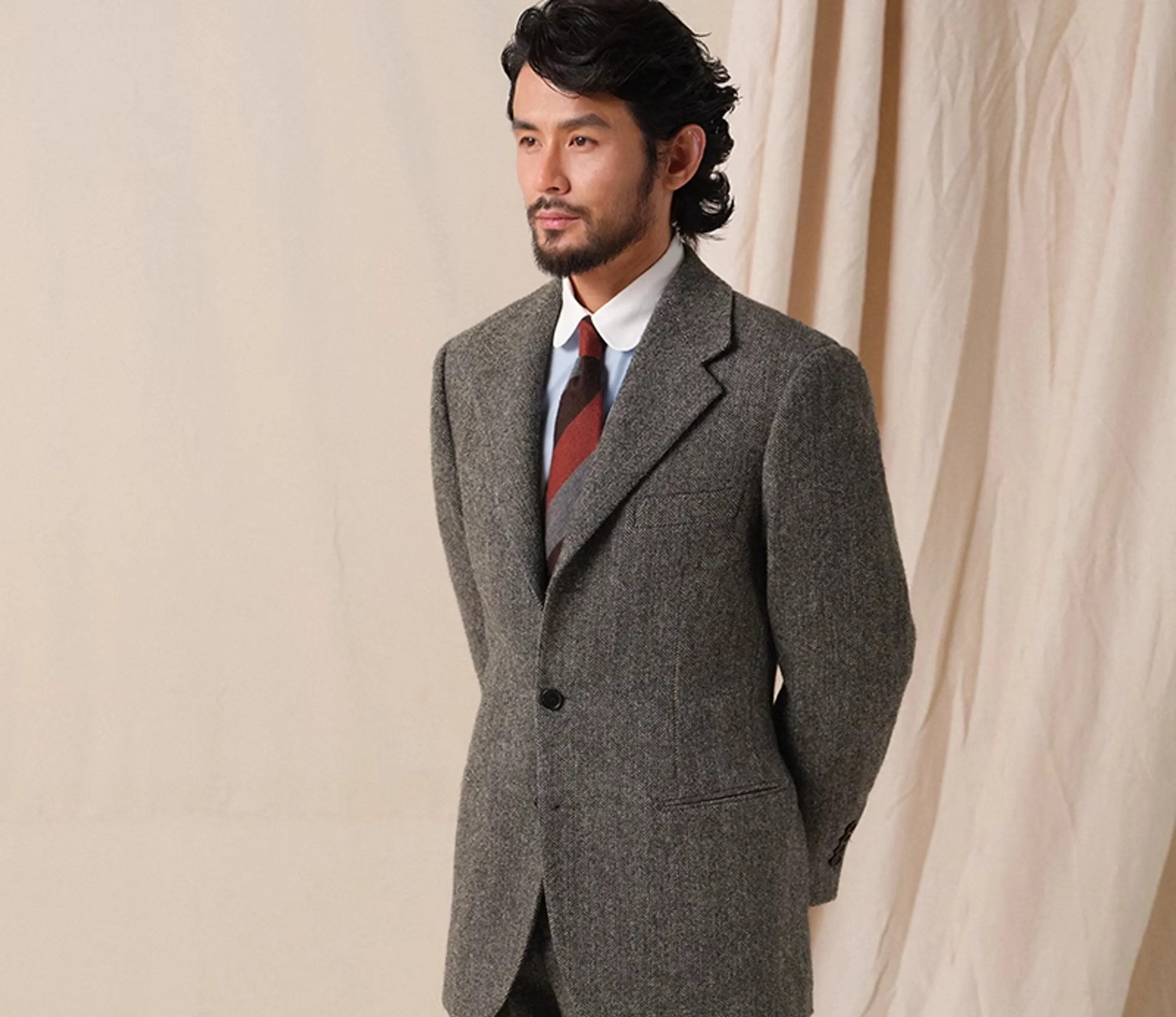 Men's 1930s Retro Herringbone Suit - Image 7