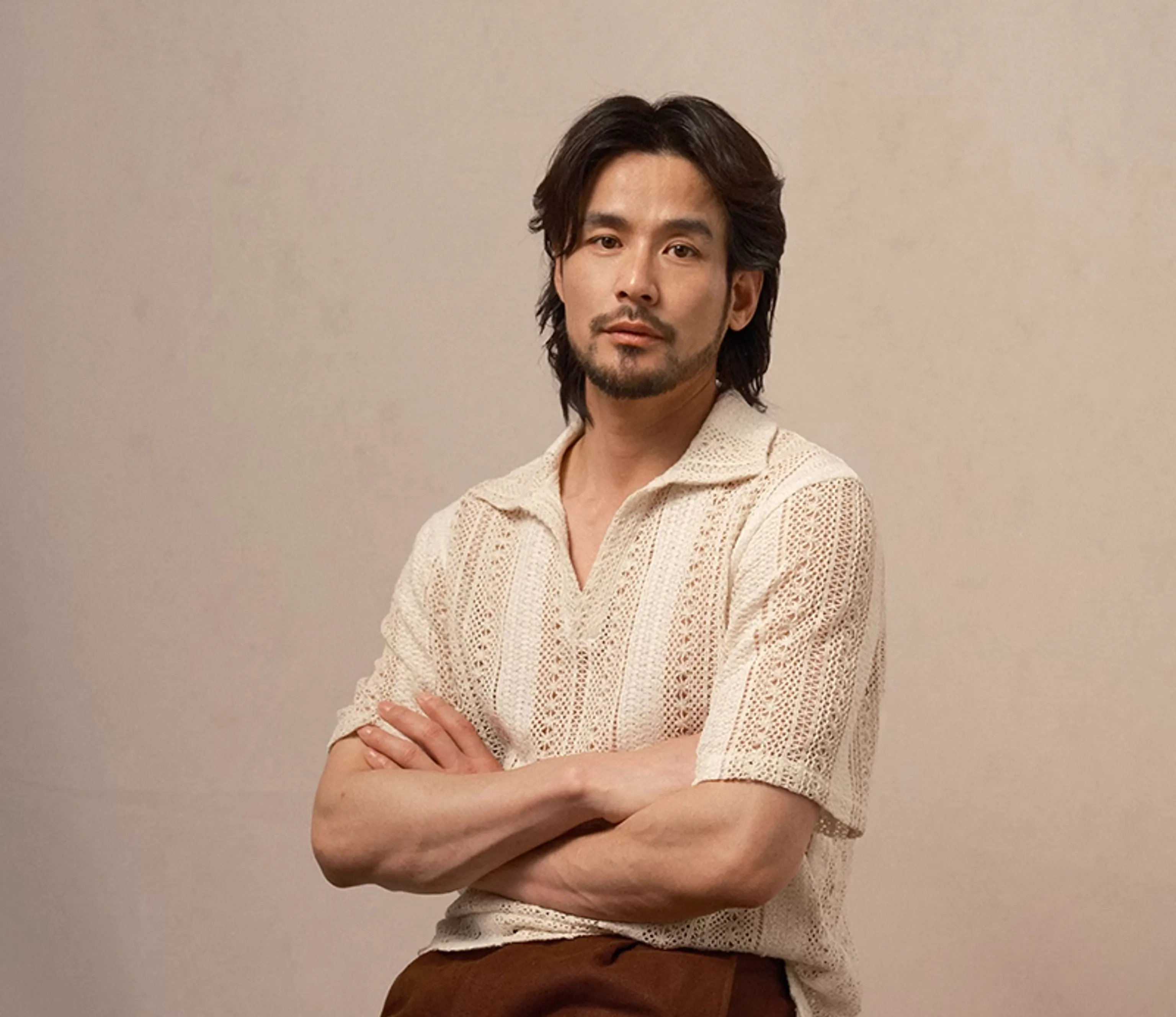 Men's Crochet Knit Polo Shirt - Image 10