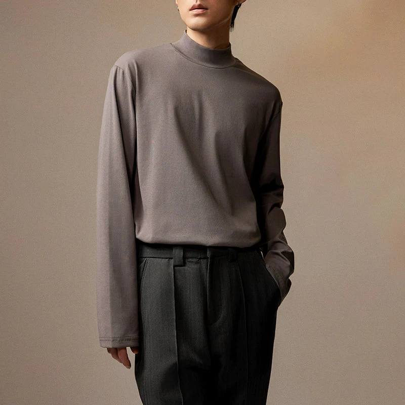 Men's High-Neck Long-Sleeve Shirt - Image 2