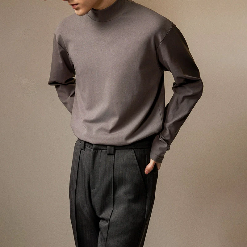 Men's High-Neck Long-Sleeve Shirt - Image 4
