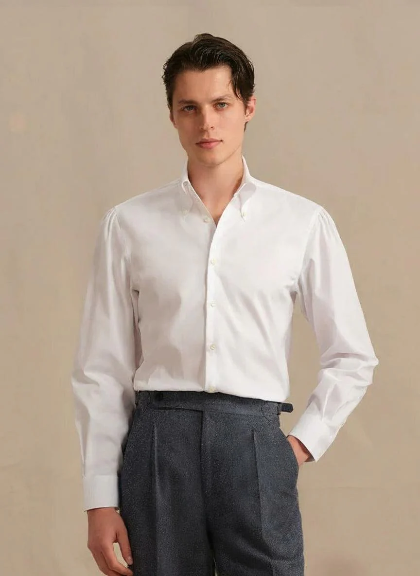 Mercerized Cotton Waterfall-Pleat Shirt - Image 2