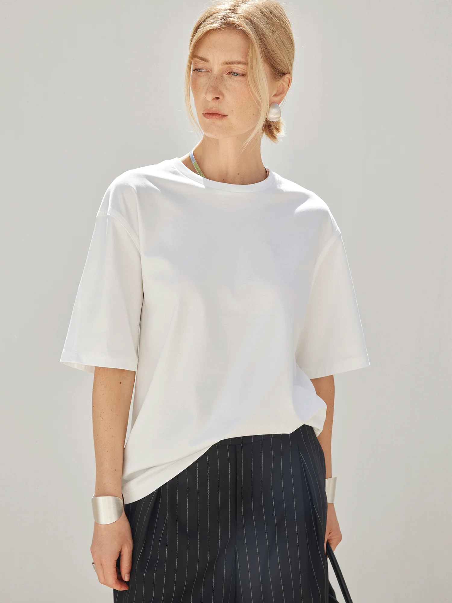 Mercerized Supima Mid-Sleeve T-Shirt - Image 2