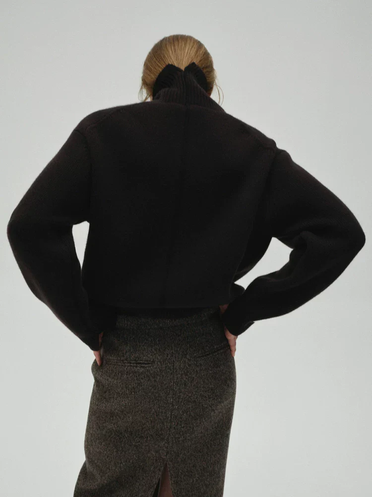 Merino Back-Slit Turtleneck Sweater - Image 3