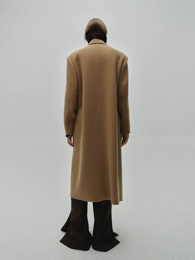 Merino Camel Wrap Coat - Image 3