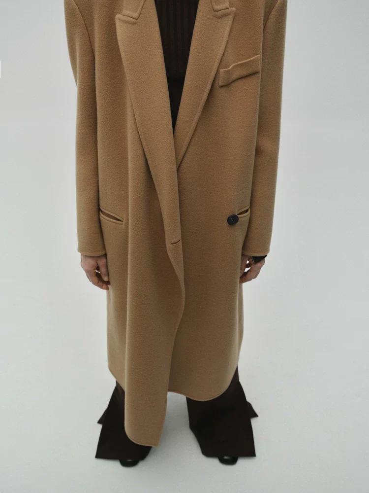 Merino Camel Wrap Coat - Image 4