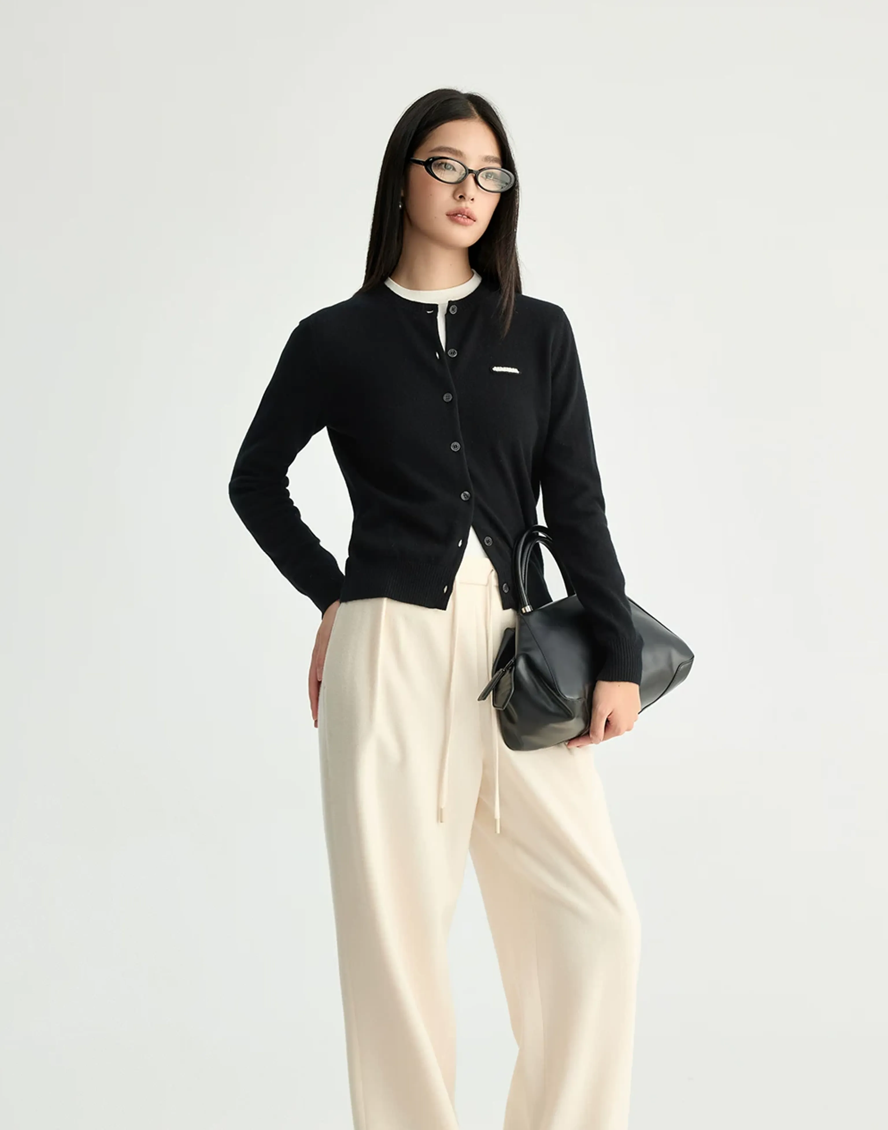 Merino Contrast Trim Cardigan - Image 5