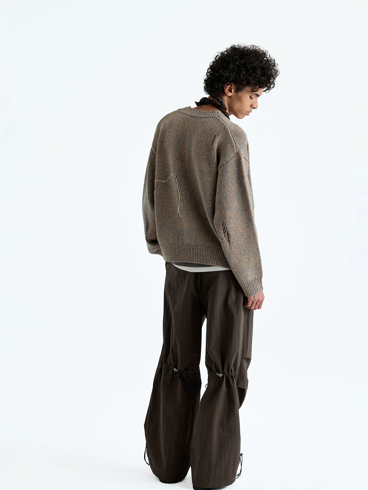 Merino Cotton Distressed Tassel Cardigan - Image 2