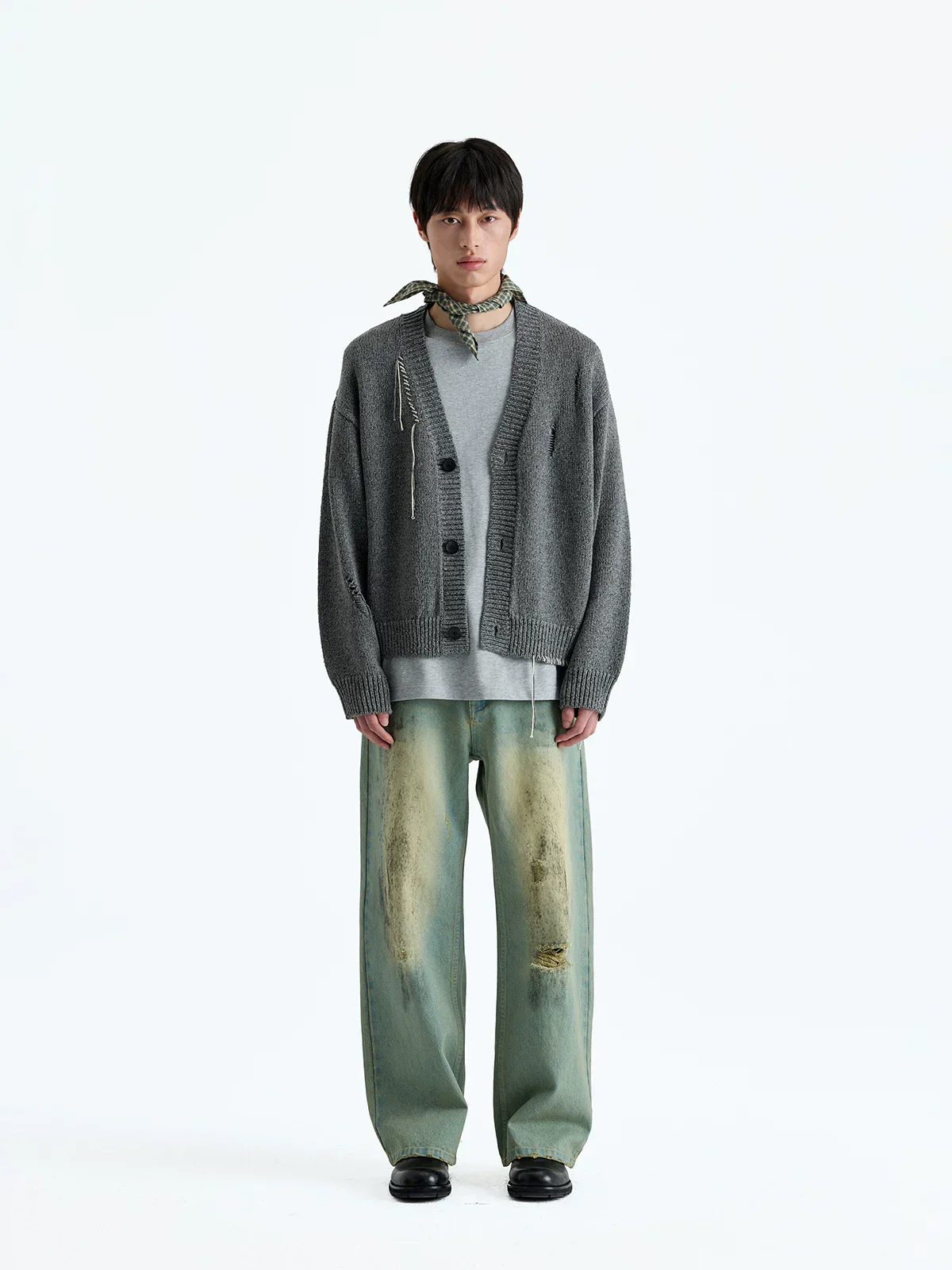 Merino Cotton Distressed Tassel Cardigan - Image 4