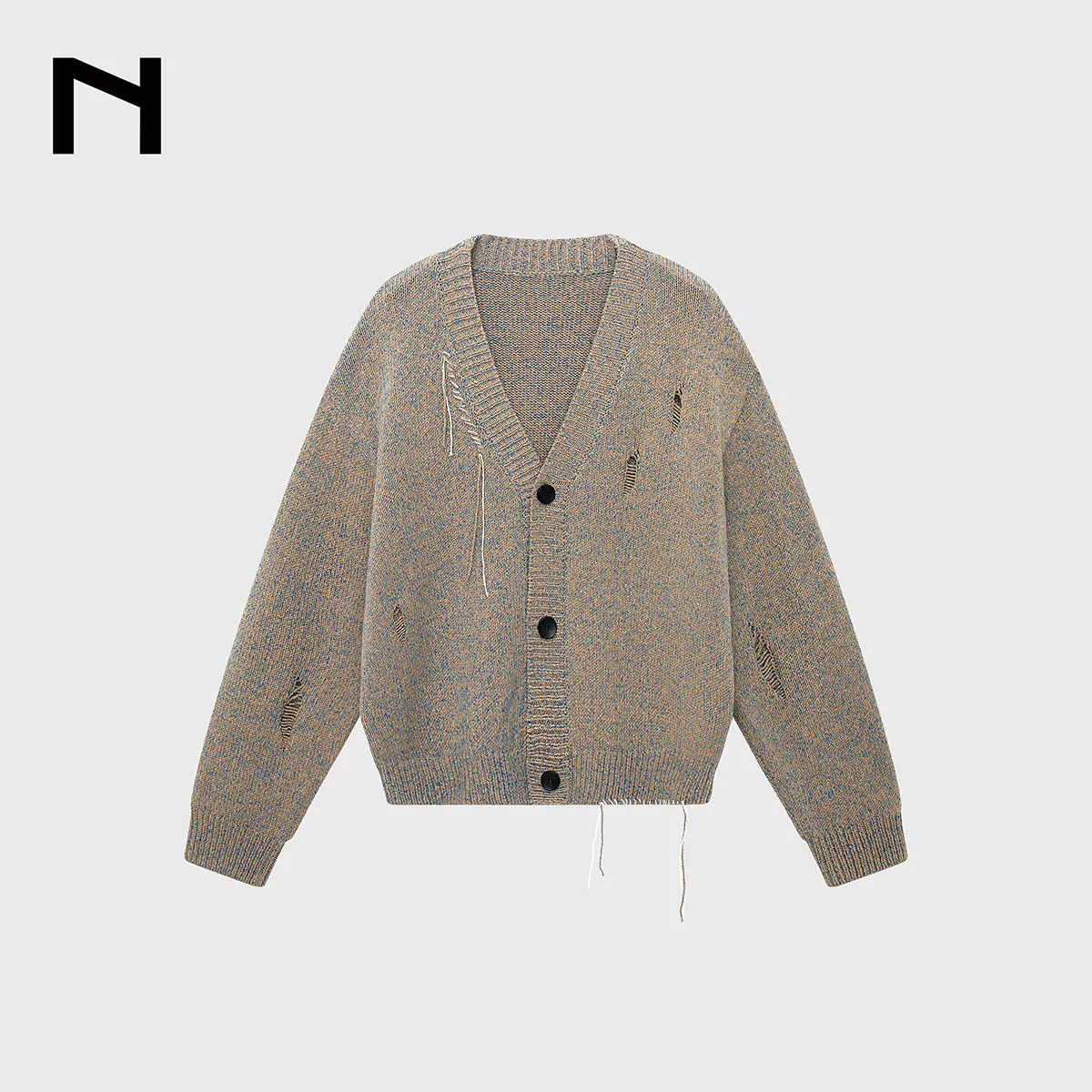 Merino Cotton Distressed Tassel Cardigan - Image 6