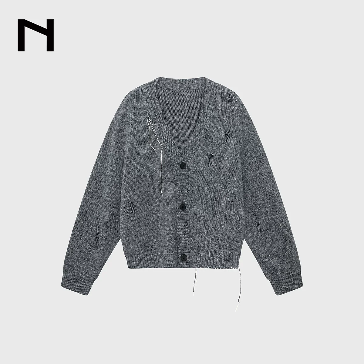Merino Cotton Distressed Tassel Cardigan - Image 7
