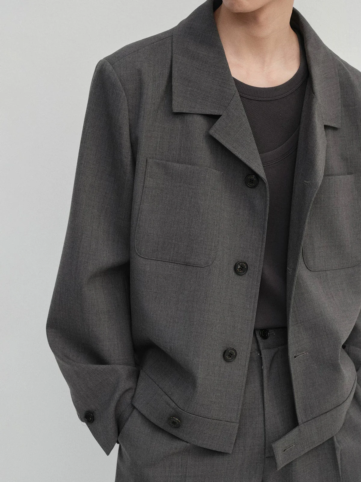 Merino Cuban-Collar Short Jacket - Image 2