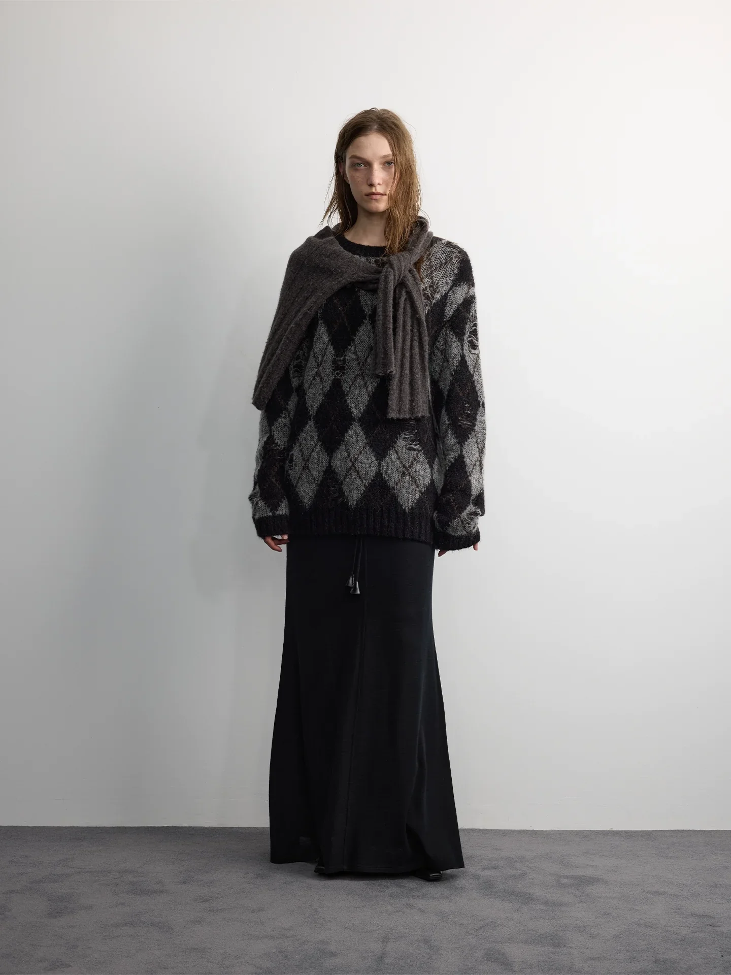 Merino Drawstring Maxi Skirt - Image 2