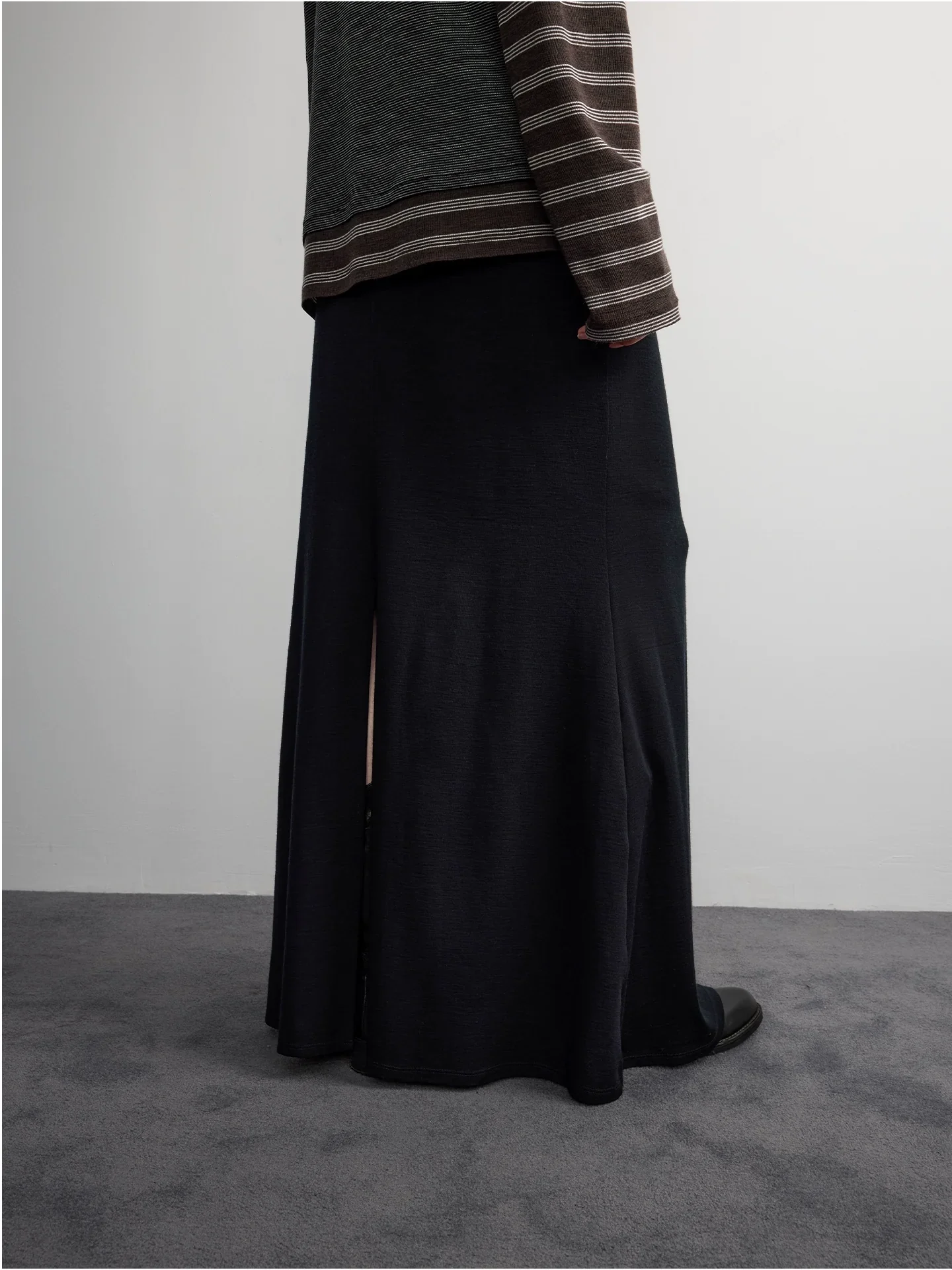 Merino Drawstring Maxi Skirt - Image 4