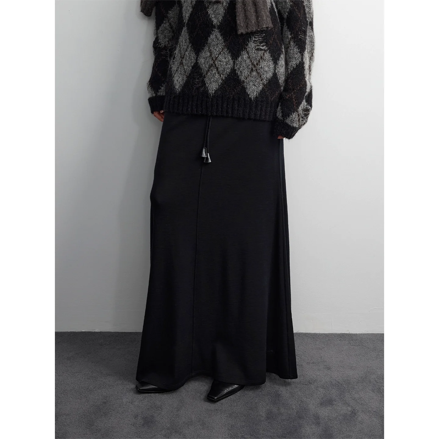 Merino Drawstring Maxi Skirt - Image 5