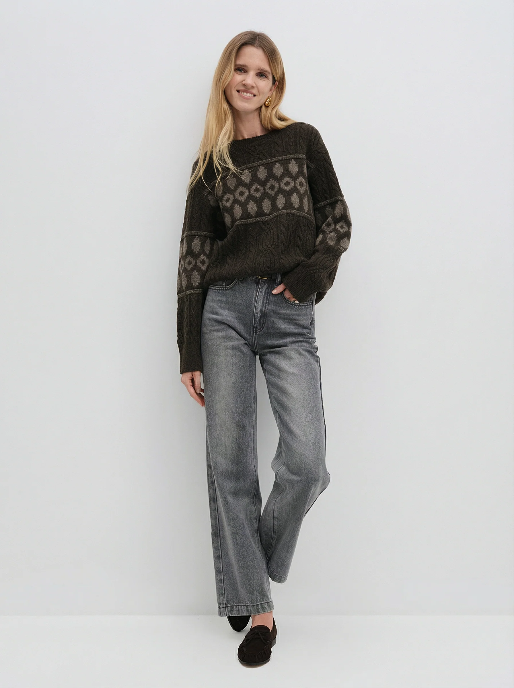 Merino Fair Isle Cable Crewneck - Image 4