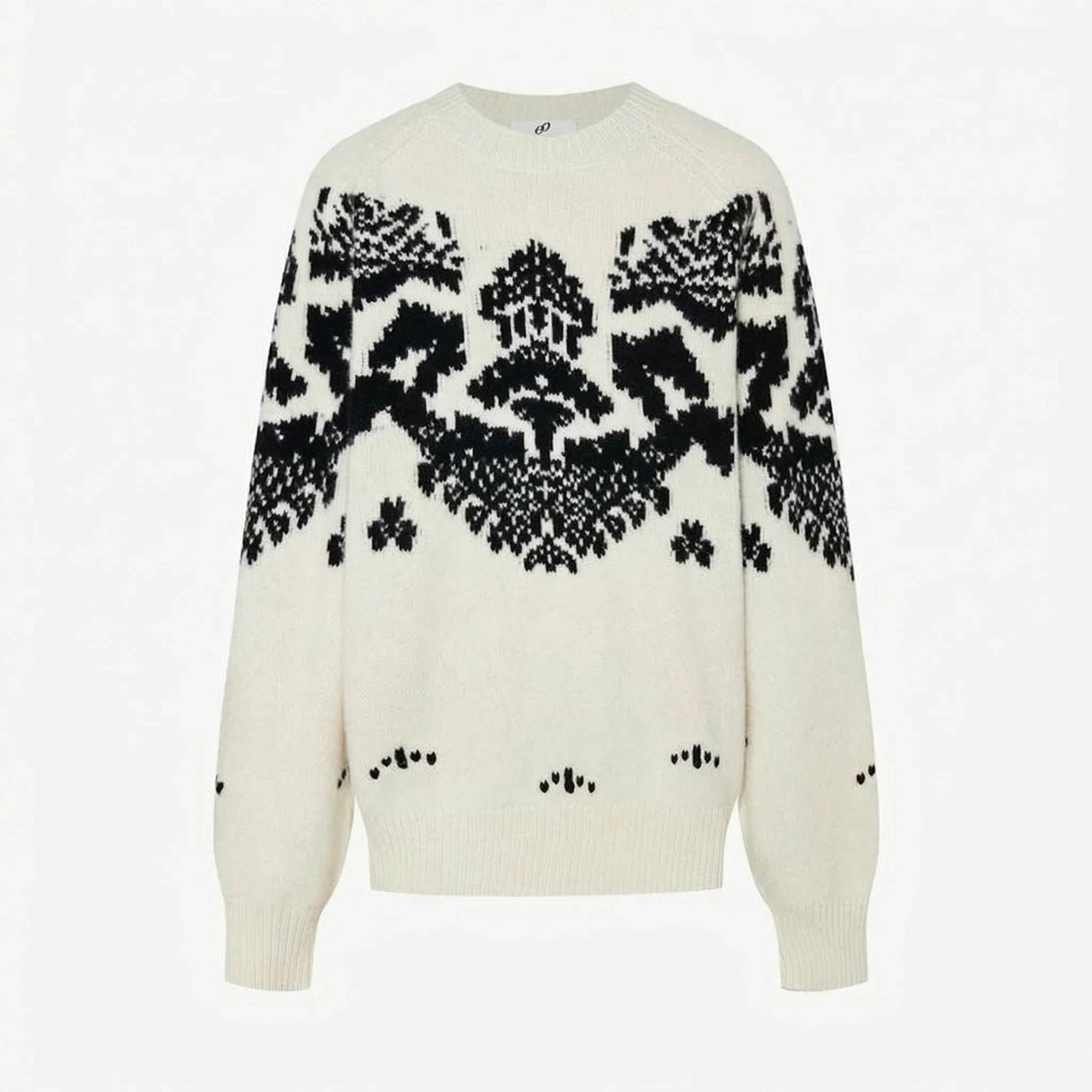 Merino Jacquard Crewneck Sweater - Image 6