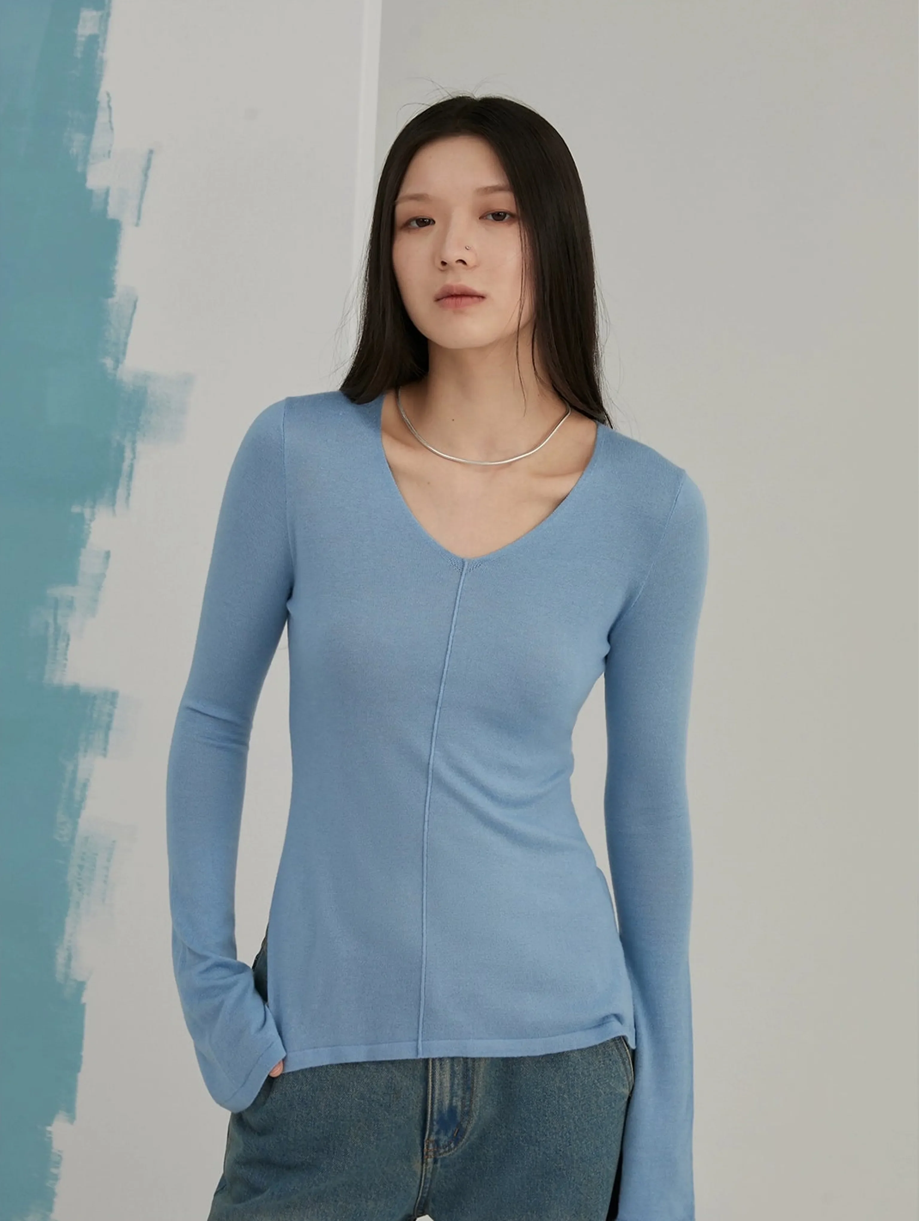 Merino Long-Sleeve Knit Top - Image 12