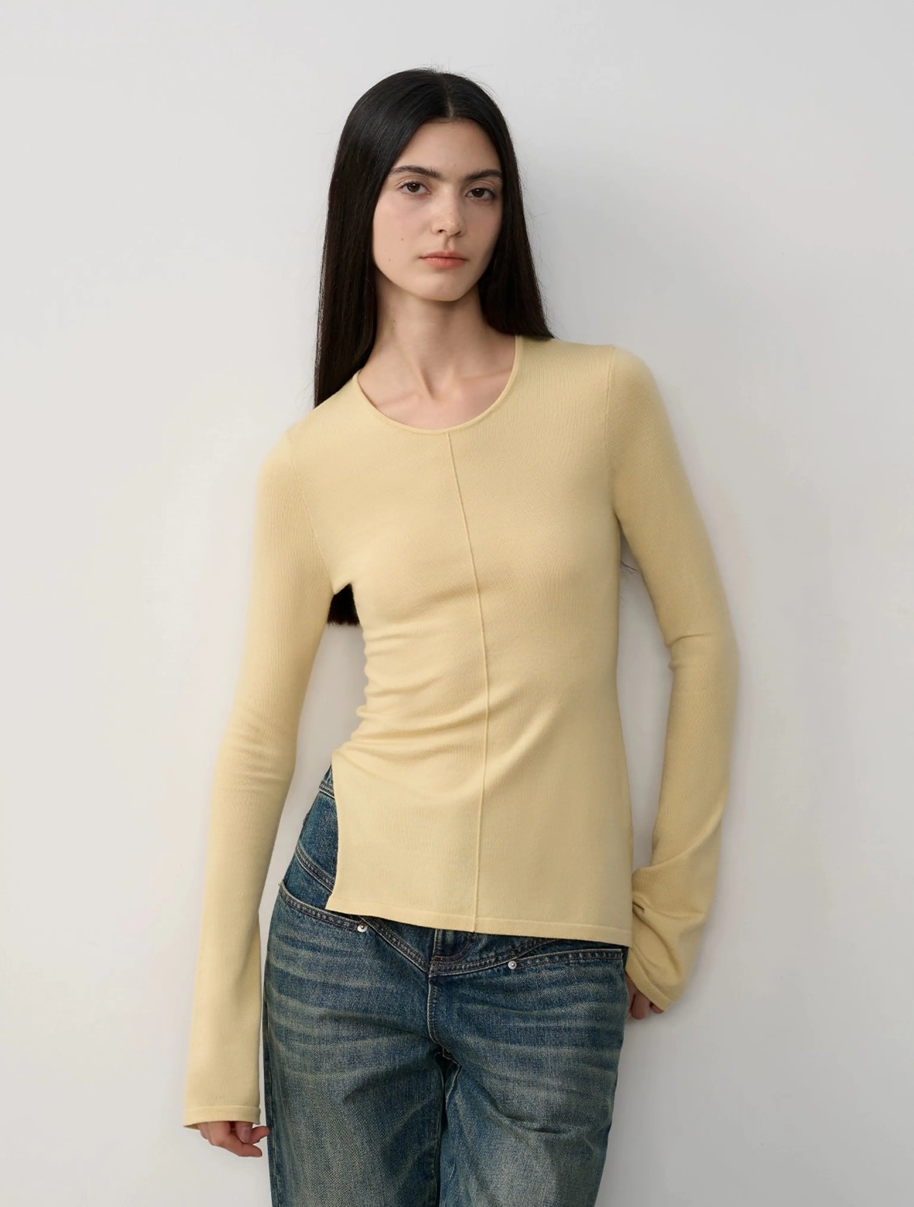 Merino Long-Sleeve Knit Top - Image 16