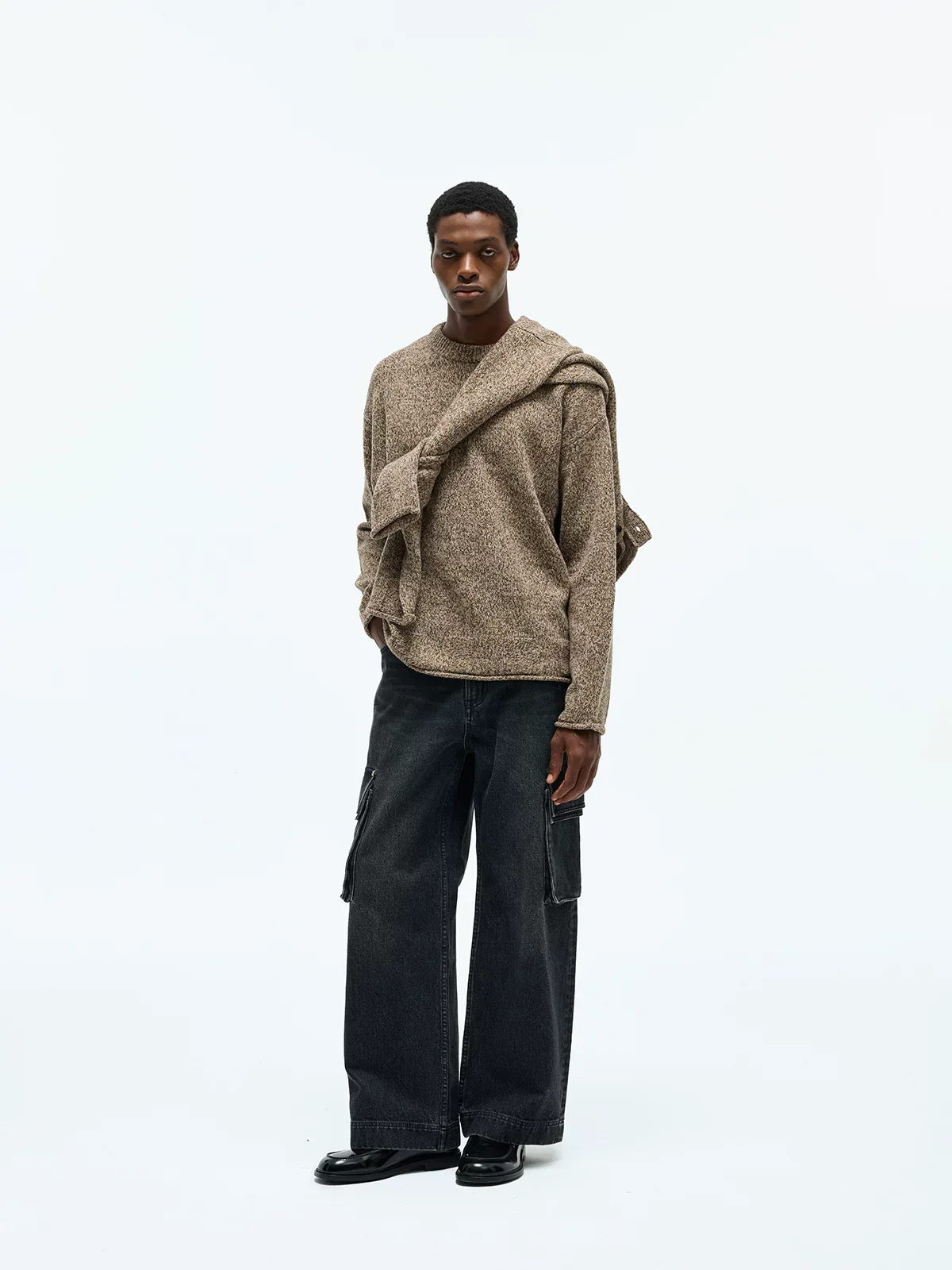 Merino Melange Narrow Crewneck Sweater