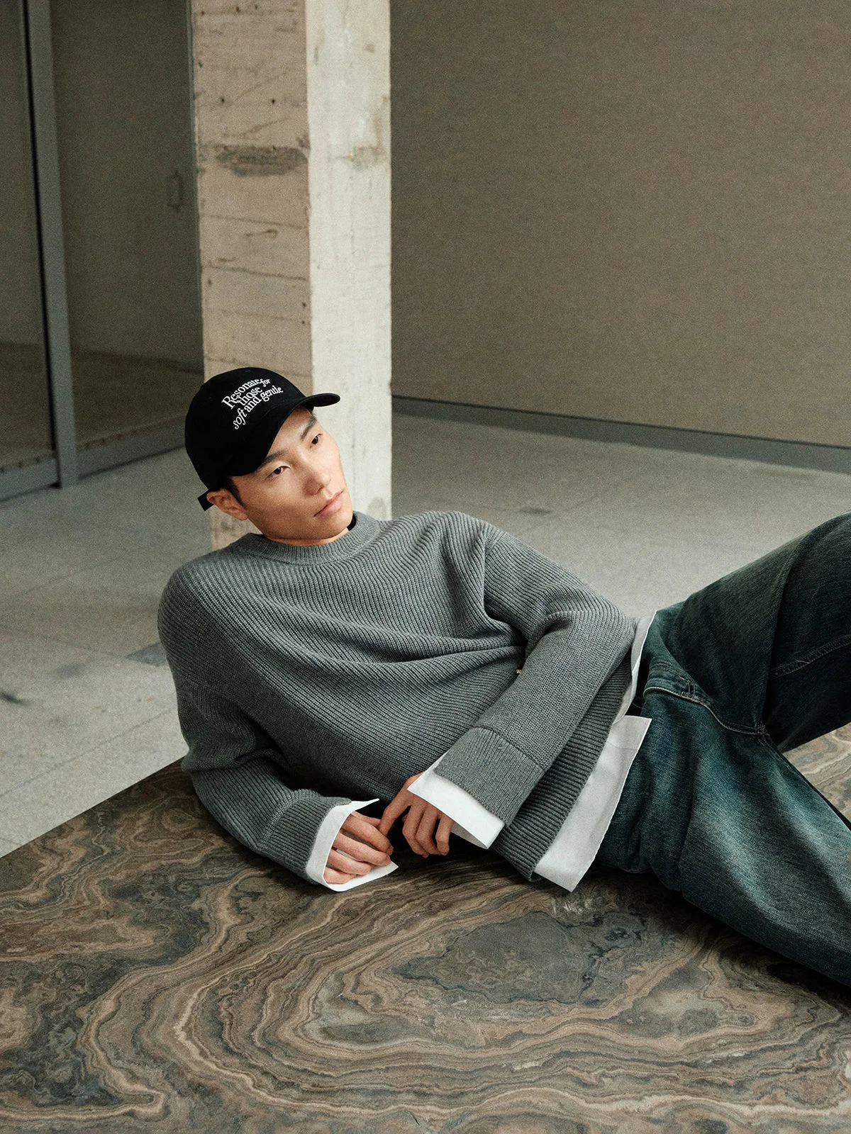 Merino Mock-Layer Crewneck Sweater - Image 2