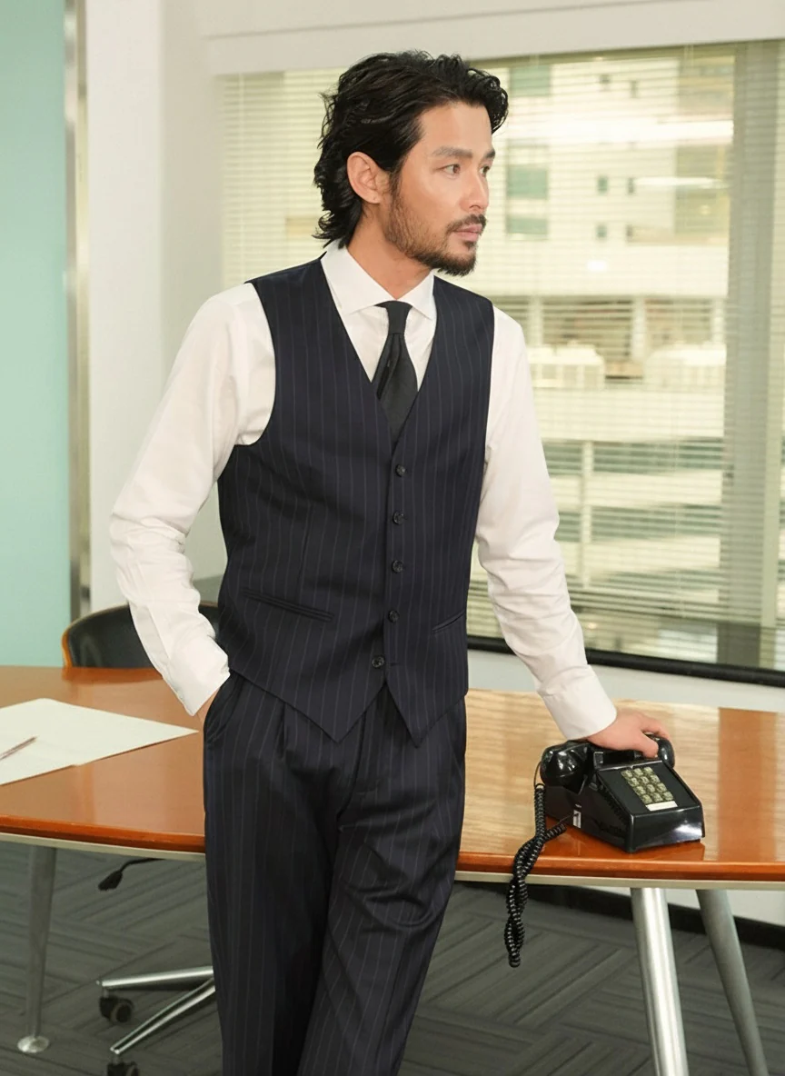 Merino Pinstripe Vest - Image 2