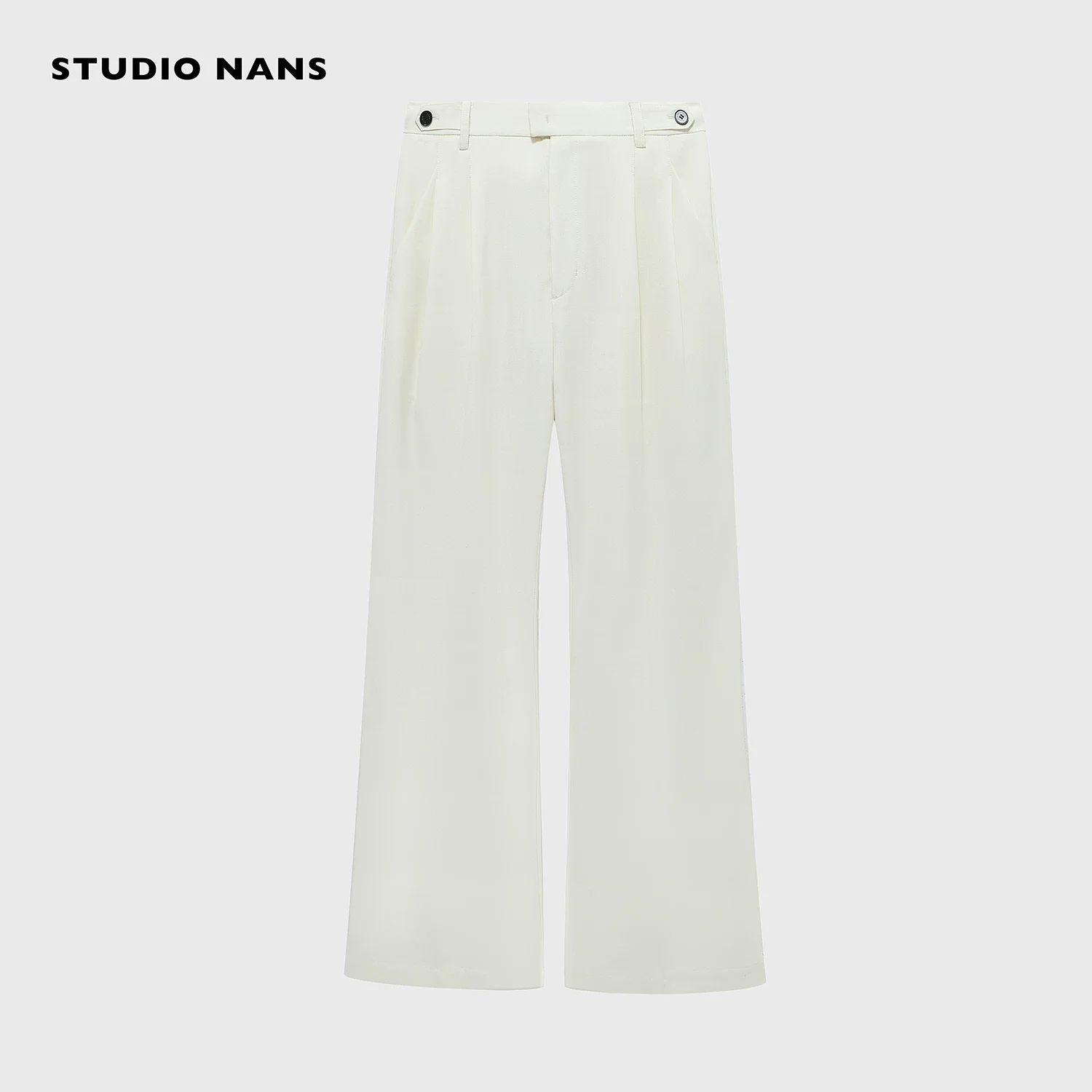 Merino Pleated Flare Trousers - Image 6