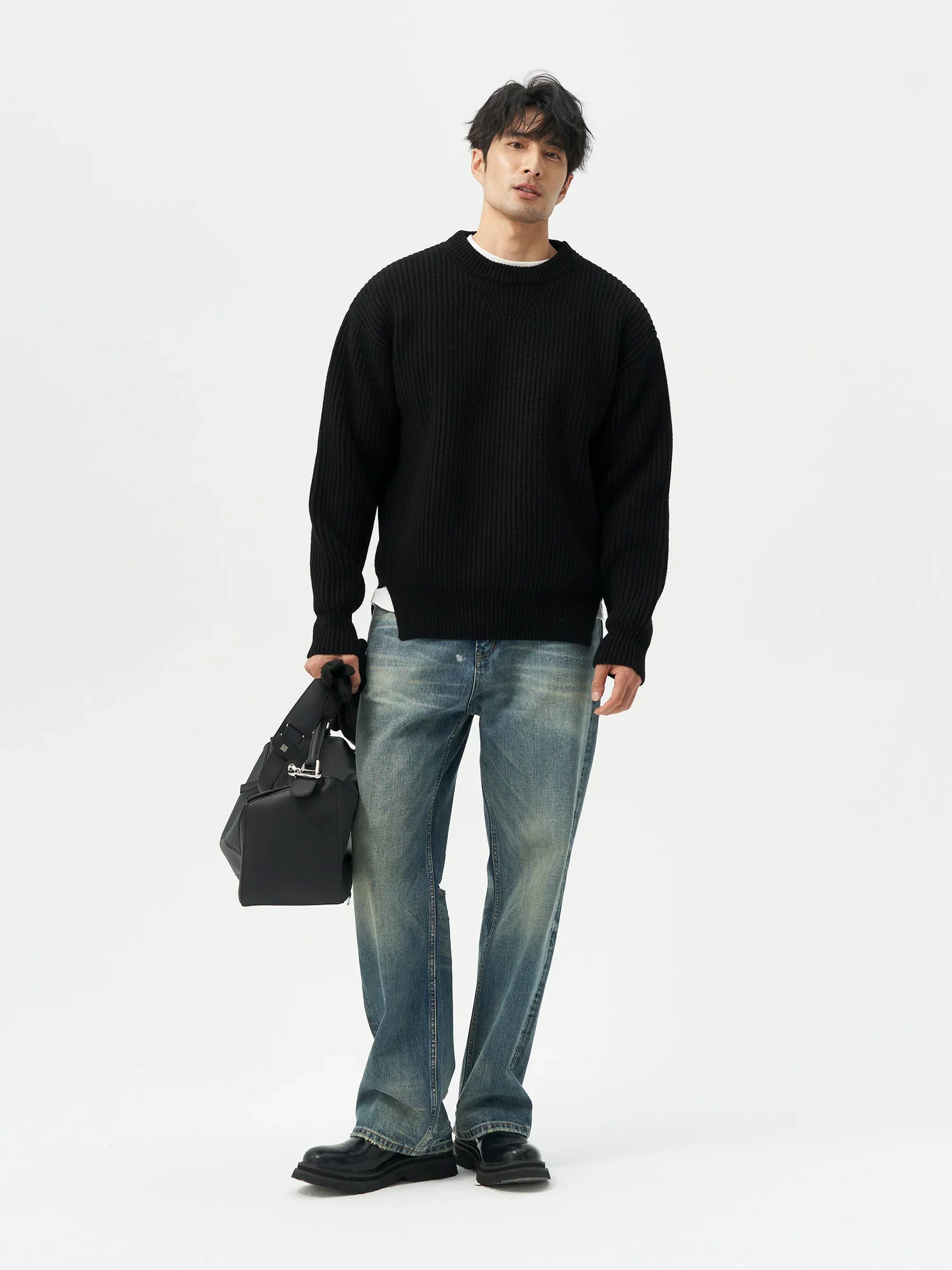 Merino Ribbed Crewneck Sweater - Image 2
